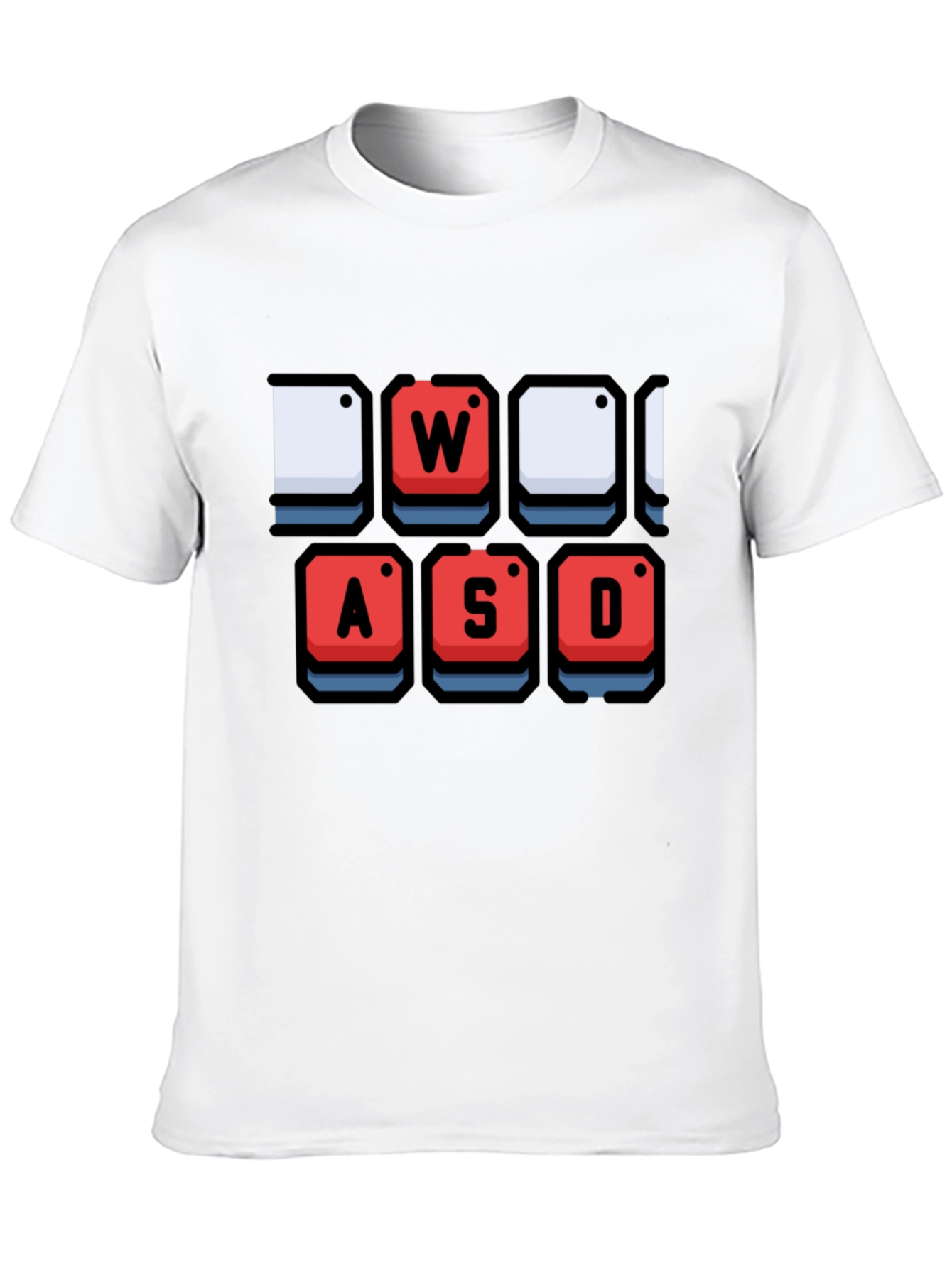 Gamer Keyboard WASD Graphic Black T-Shirt