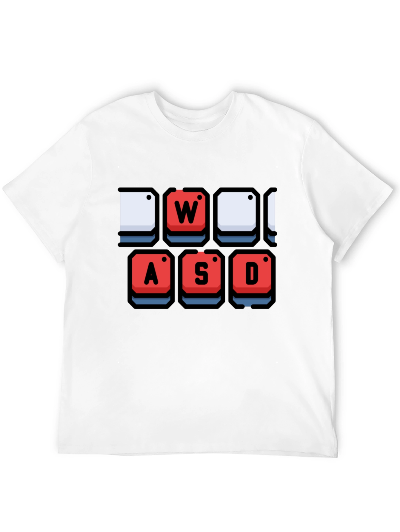 Gamer Keyboard WASD Graphic Black T-Shirt