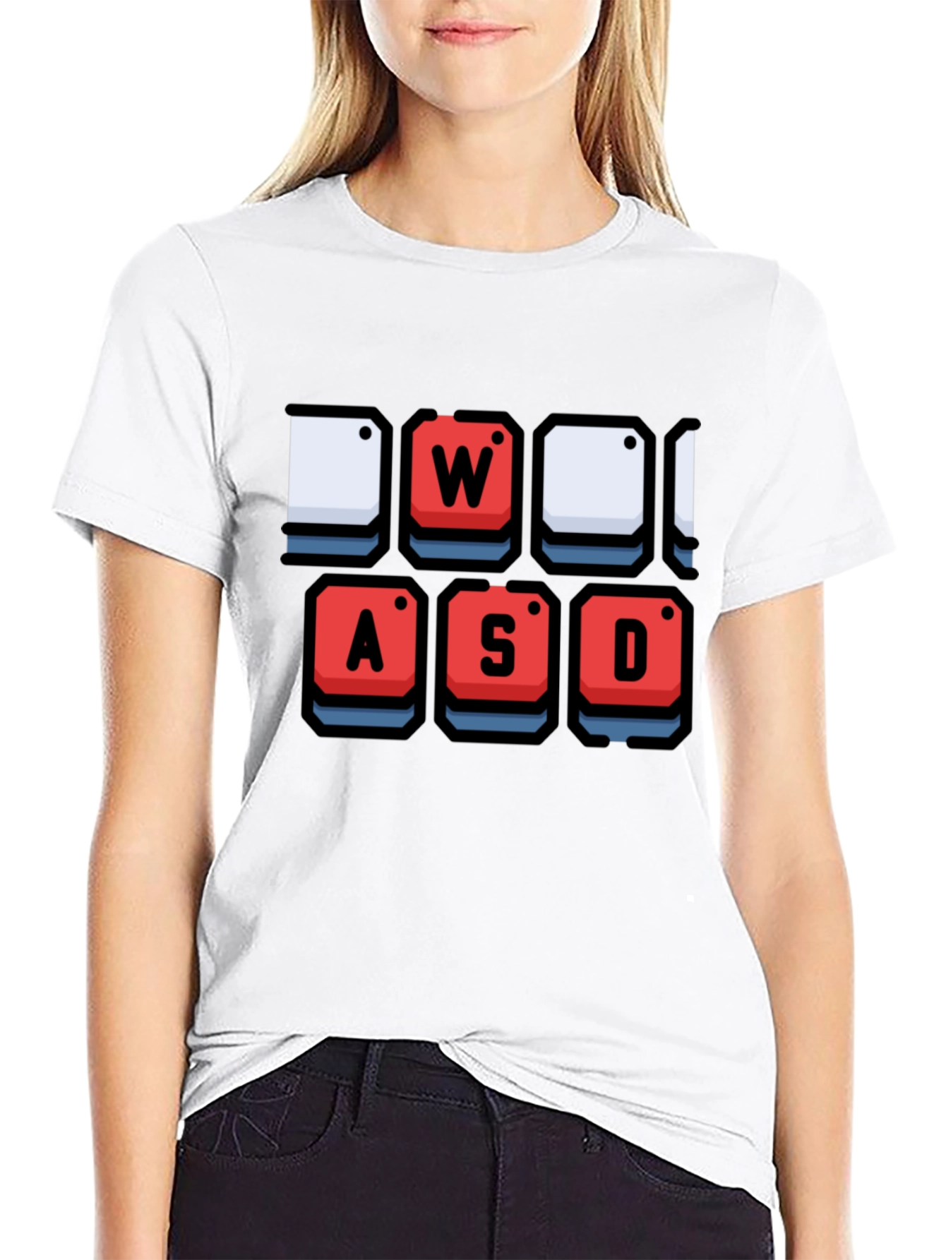 Gamer Keyboard WASD Graphic Black T-Shirt