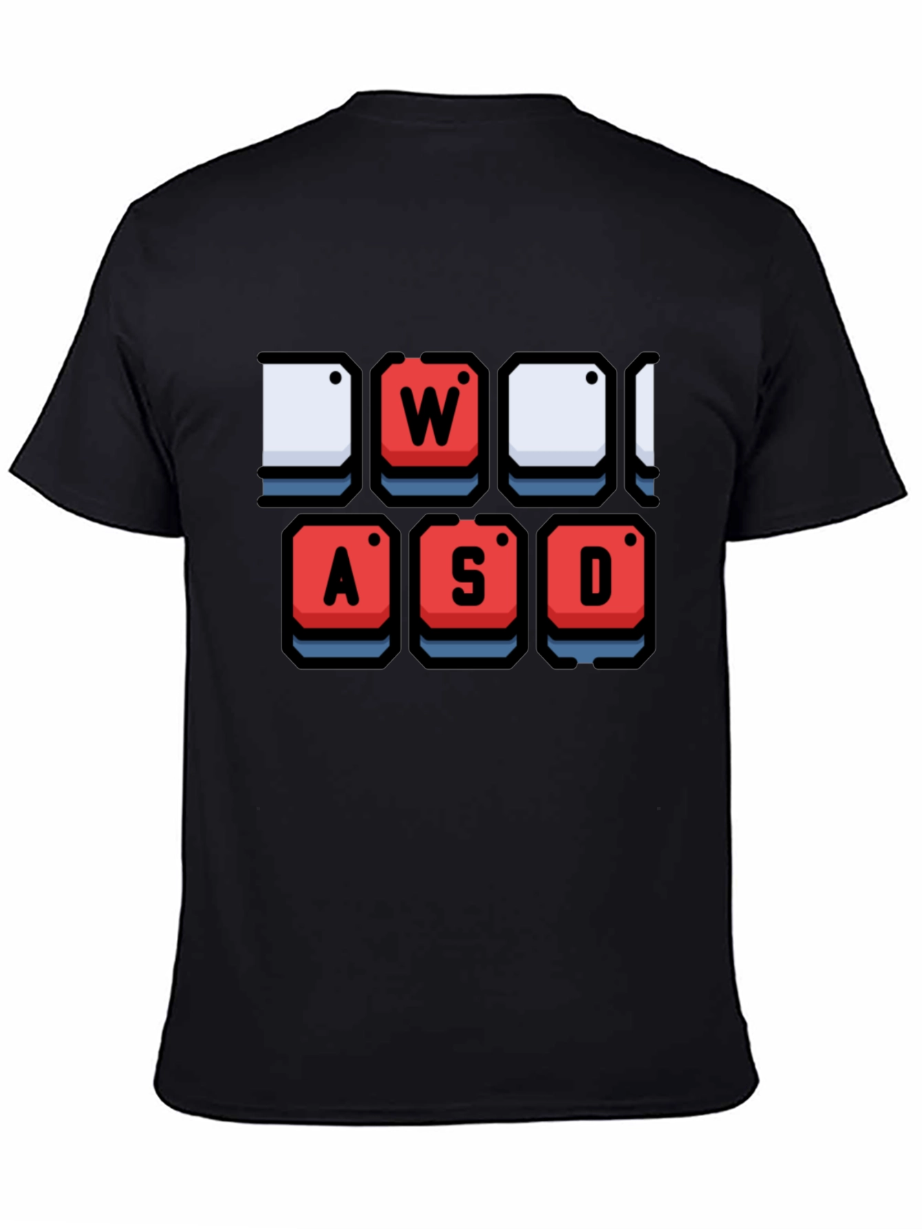 Gamer Keyboard WASD Graphic Black T-Shirt