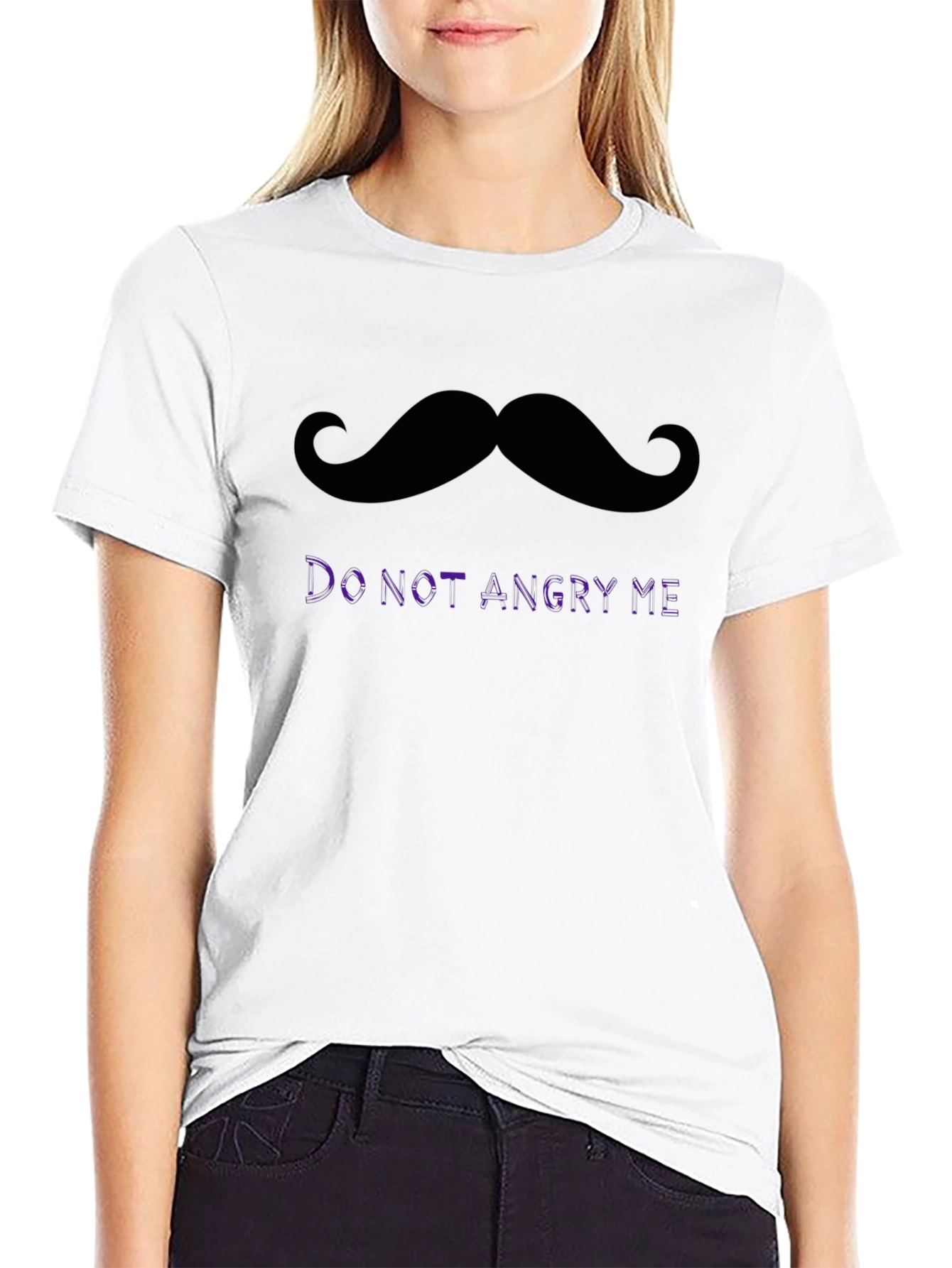 Funny Mustache Graphic Tee - Do Not Angry Me!