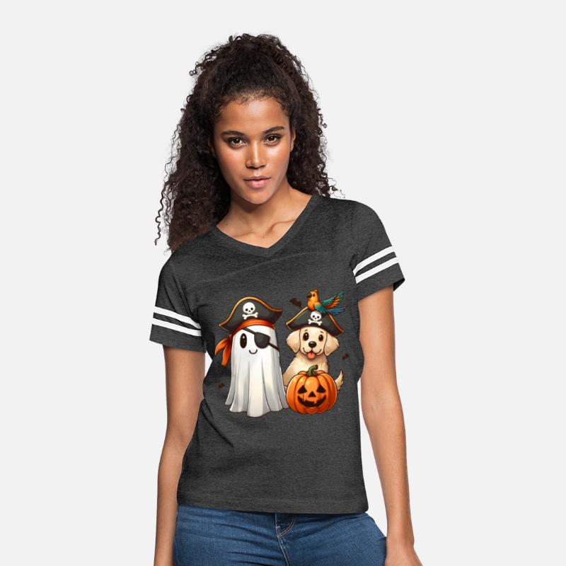 Pirate Pup and Ghostly Pumpkin Halloween Design