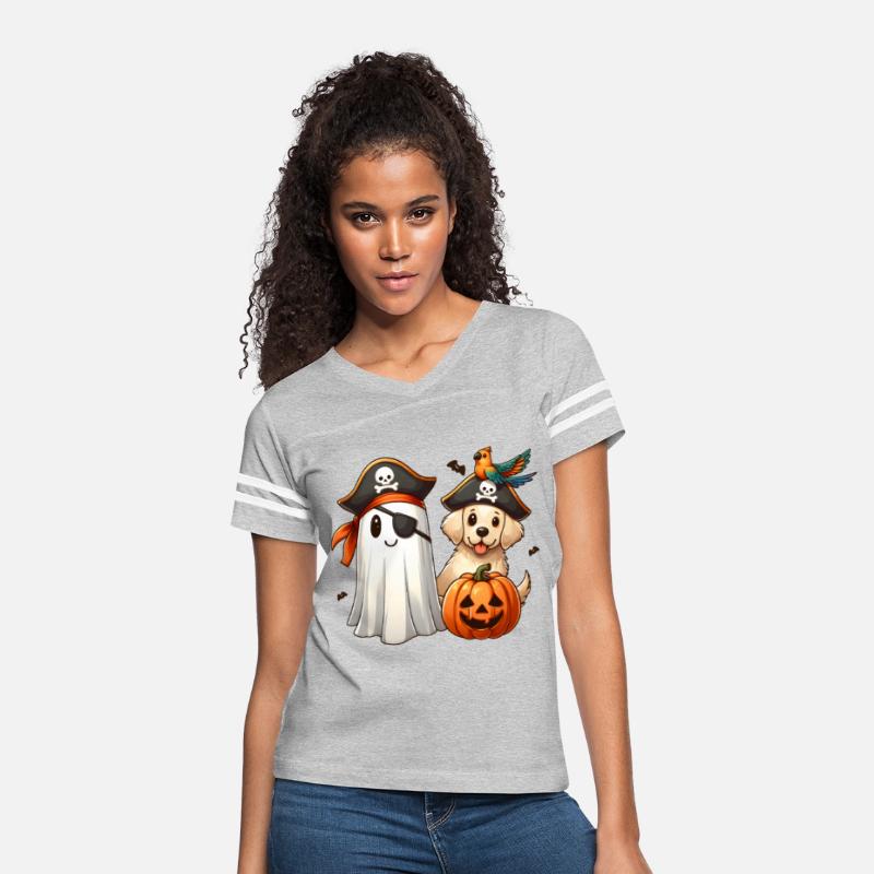 Pirate Pup and Ghostly Pumpkin Halloween Design