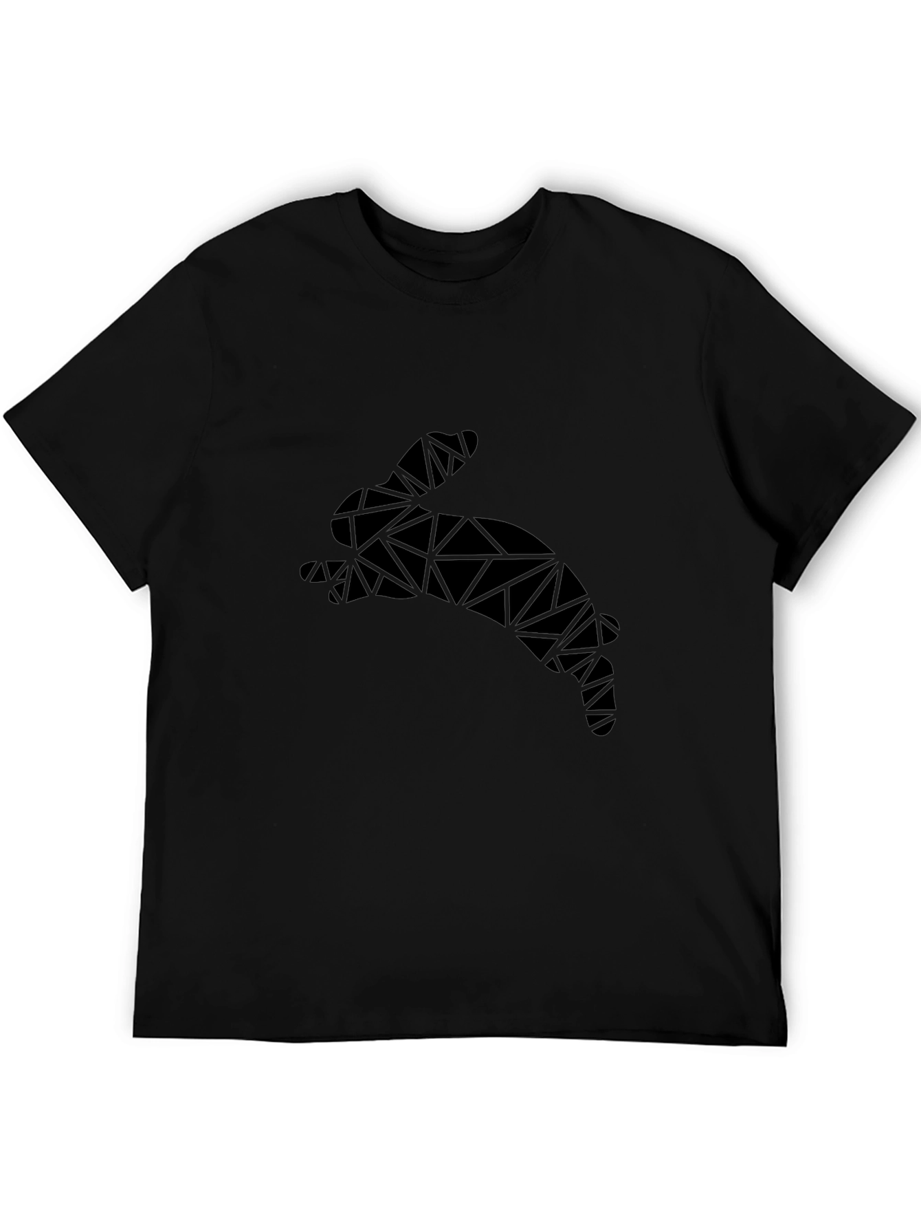 Geometric Bunny T-Shirt - Modern Black Tee