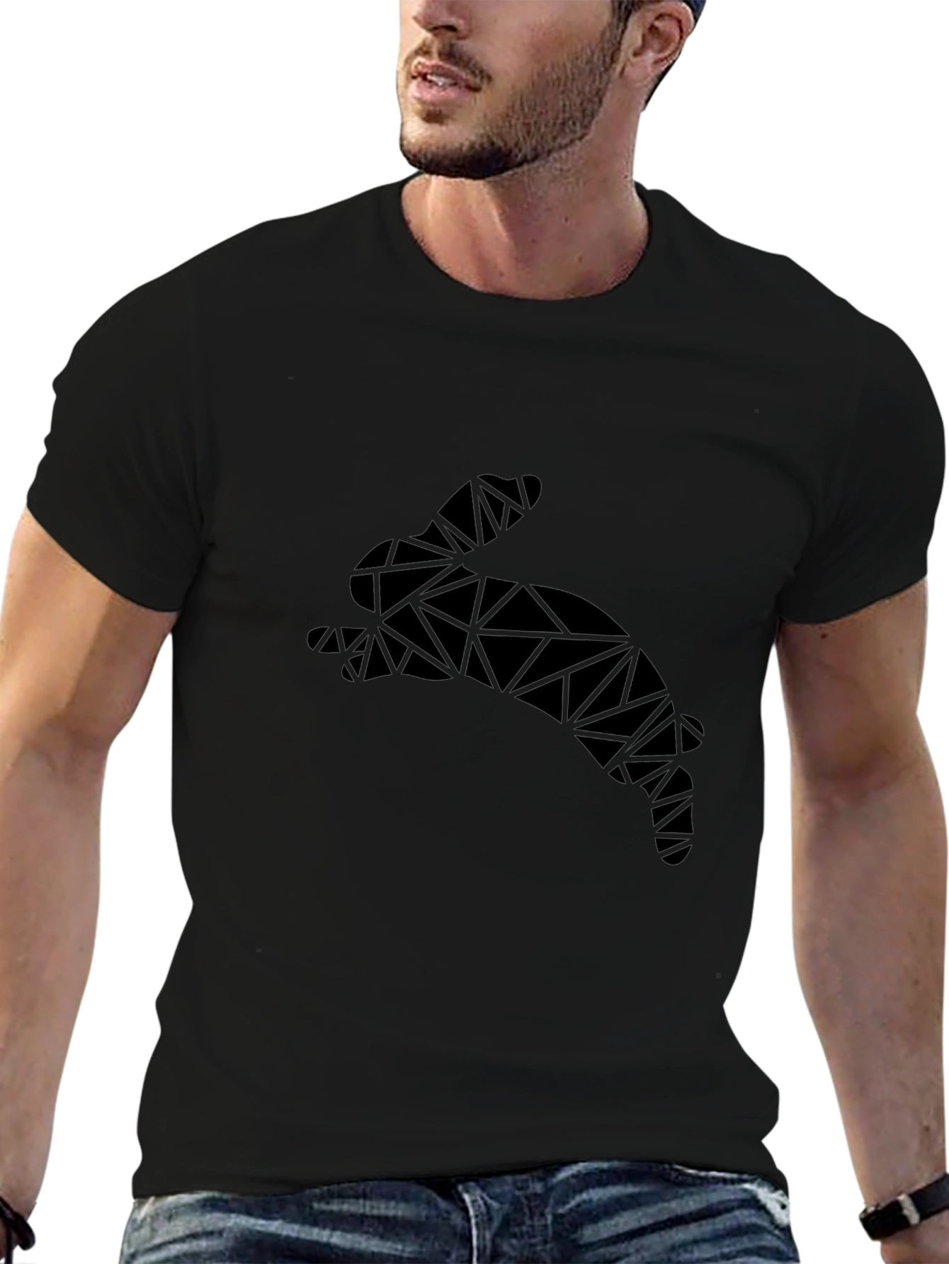 Geometric Bunny T-Shirt - Modern Black Tee
