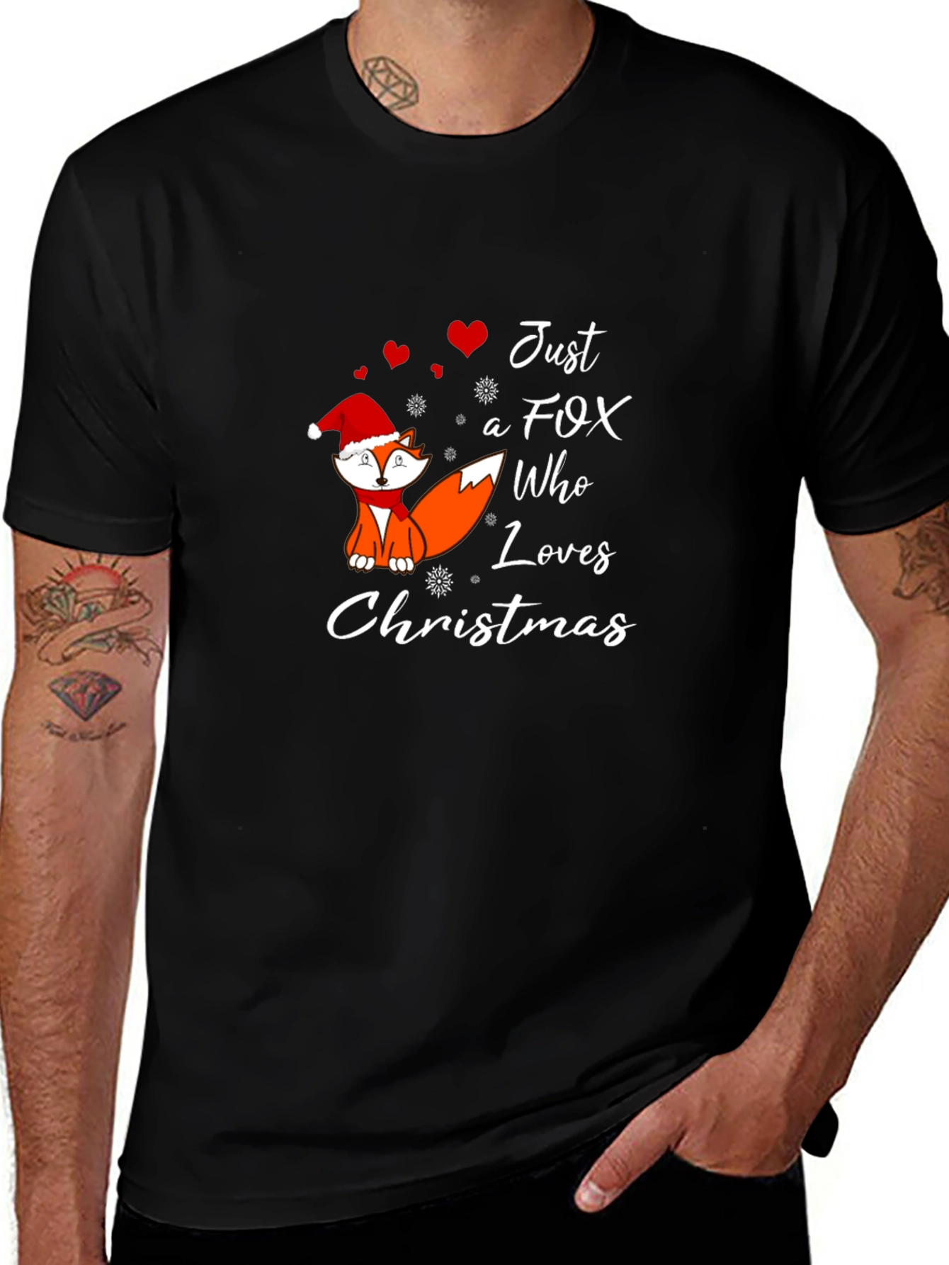 Just A Fox Who Loves Christmas T-Shirt