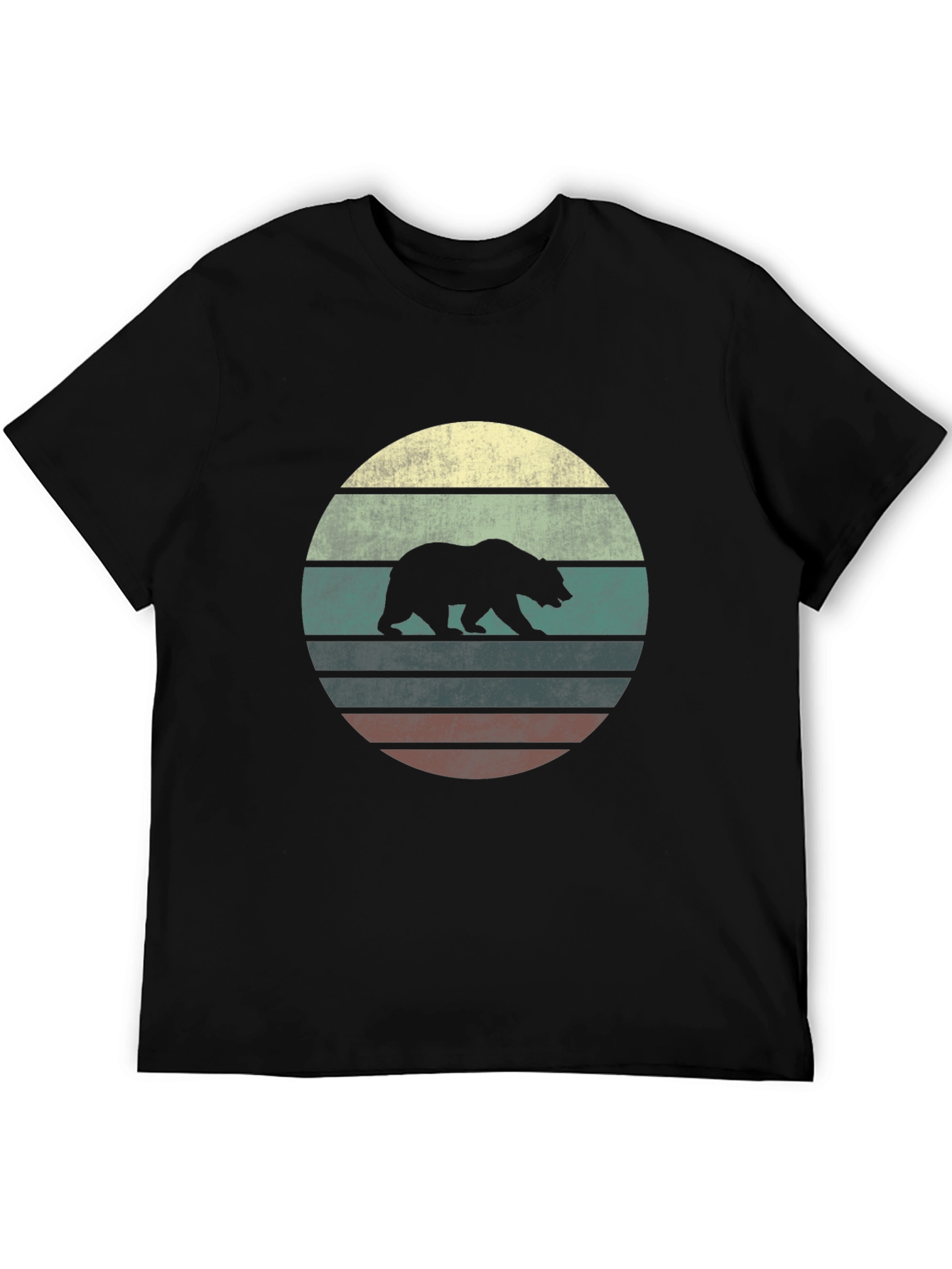 Retro Bear Graphic Tee - Black