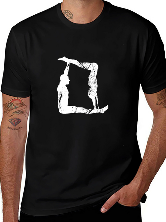 Acrobatic Duo Graphic Tee - Black Cotton T-Shirt