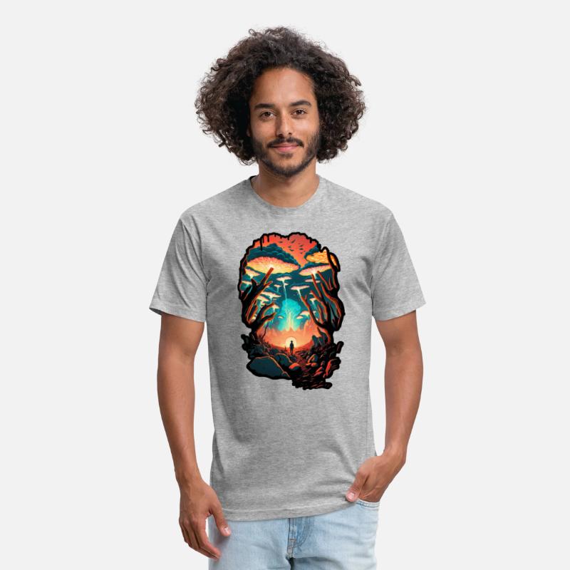 Psychedelic Forest Surreal Wanderer Mushrooms