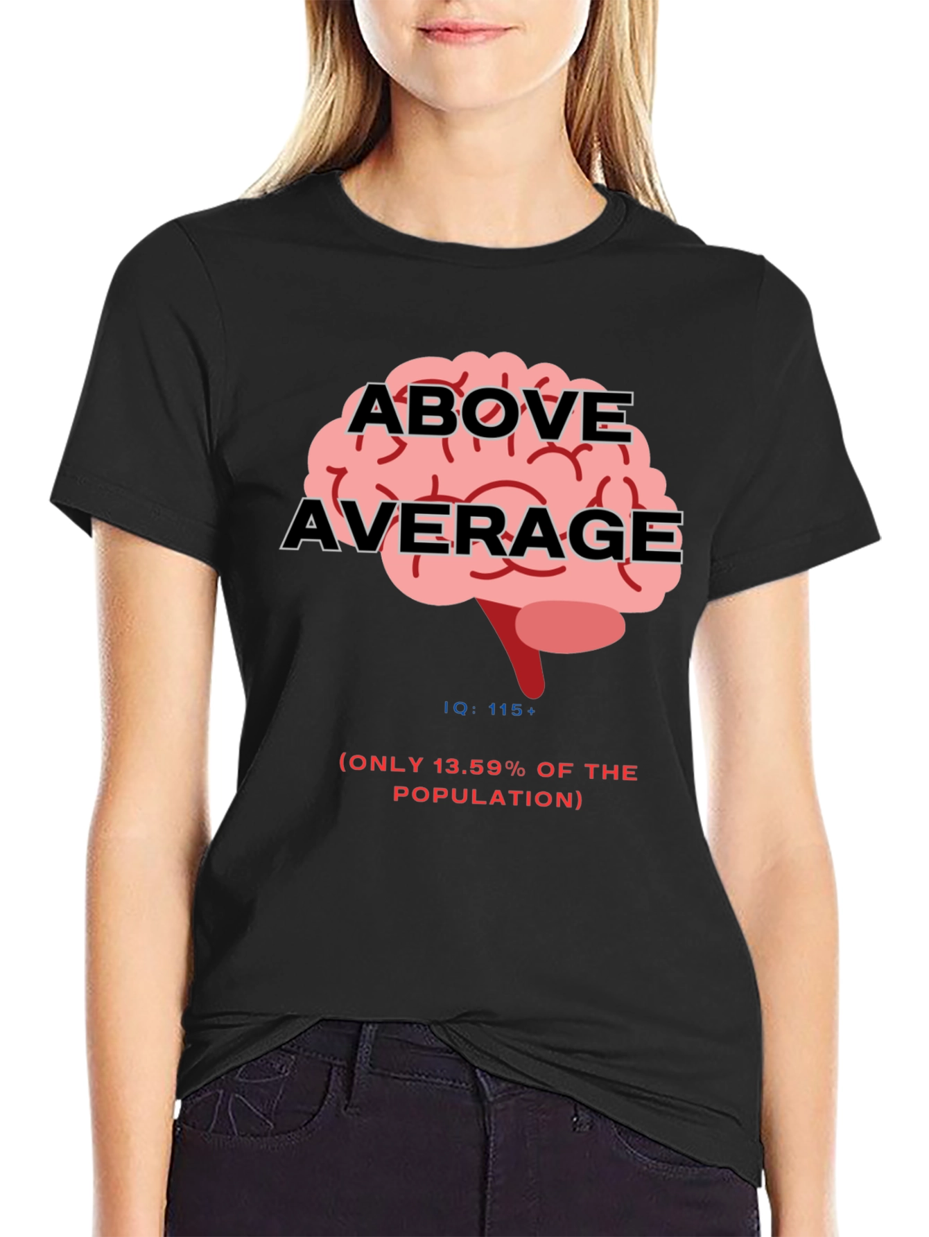 Above Average IQ Brain Graphic Tee - Black