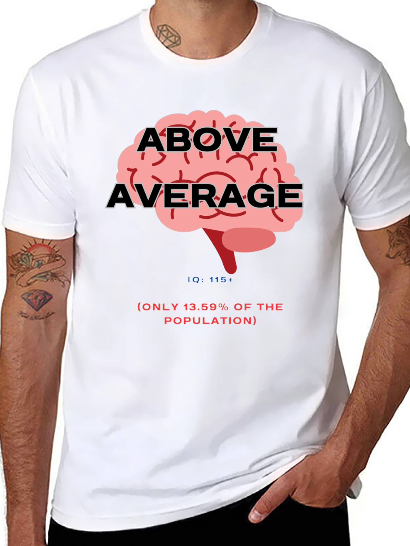 Above Average IQ Brain Graphic Tee - Black