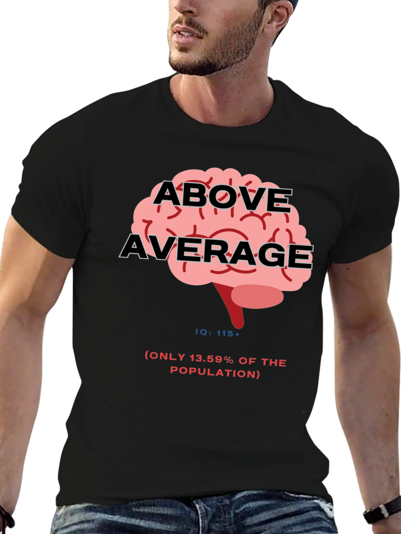Above Average IQ Brain Graphic Tee - Black