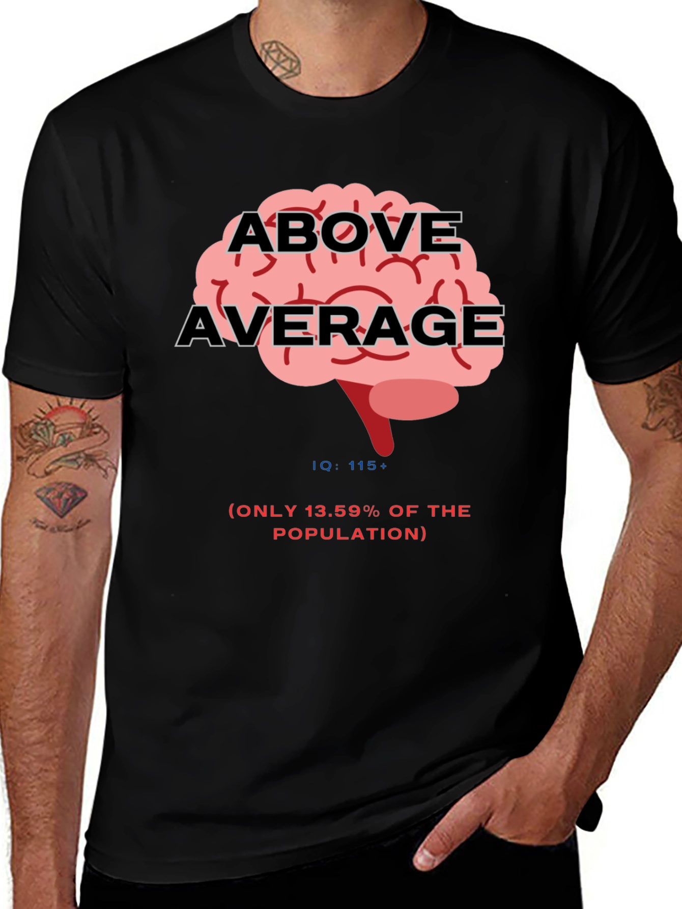 Above Average IQ Brain Graphic Tee - Black