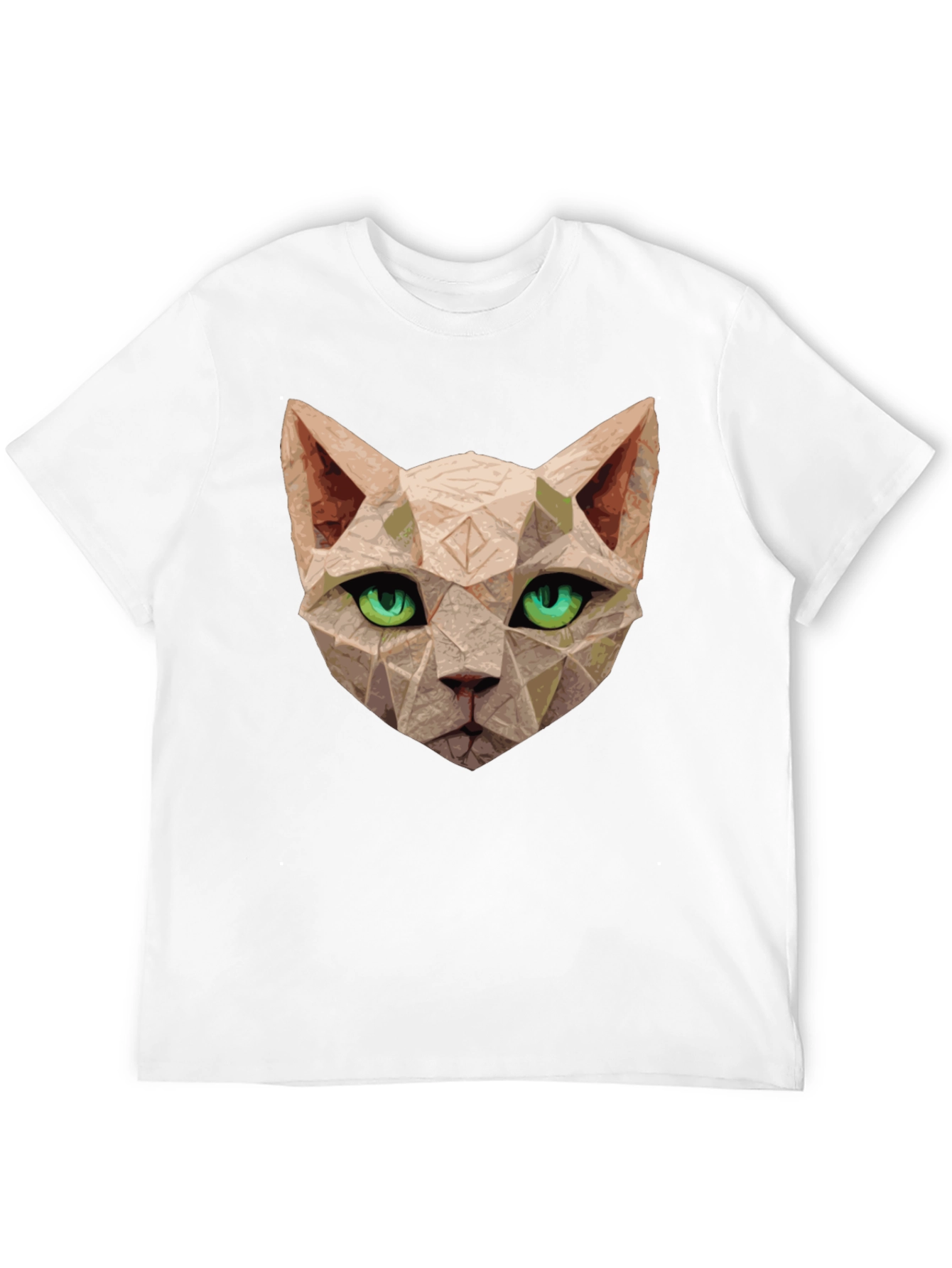 Geometric Cat T-Shirt - Unique Art Tee