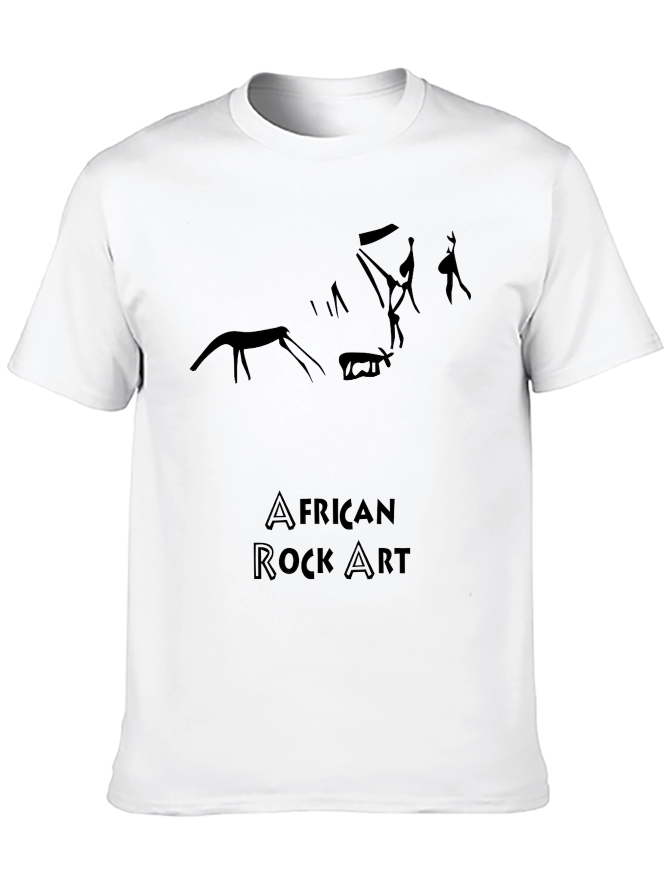 African Rock Art Mens Black Tee