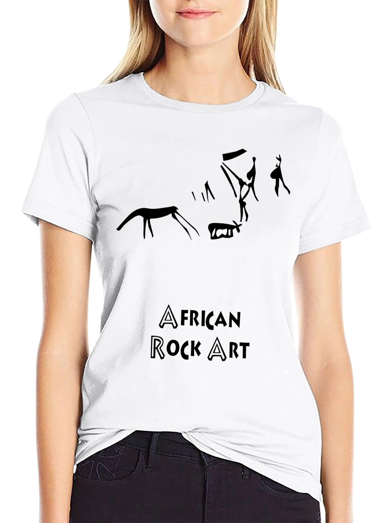 African Rock Art Mens Black Tee