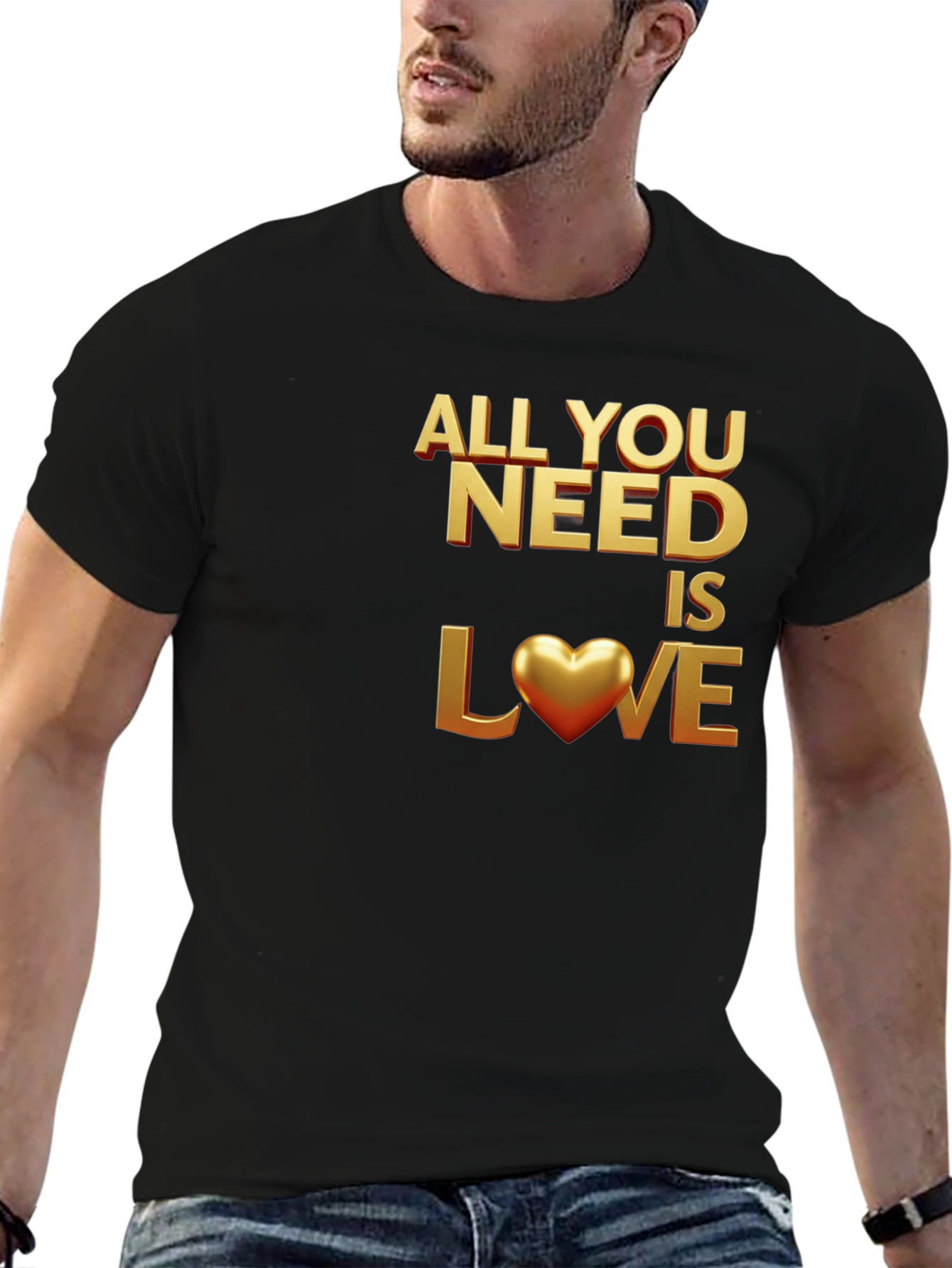 All You Need is Love - Black Graphic Tee