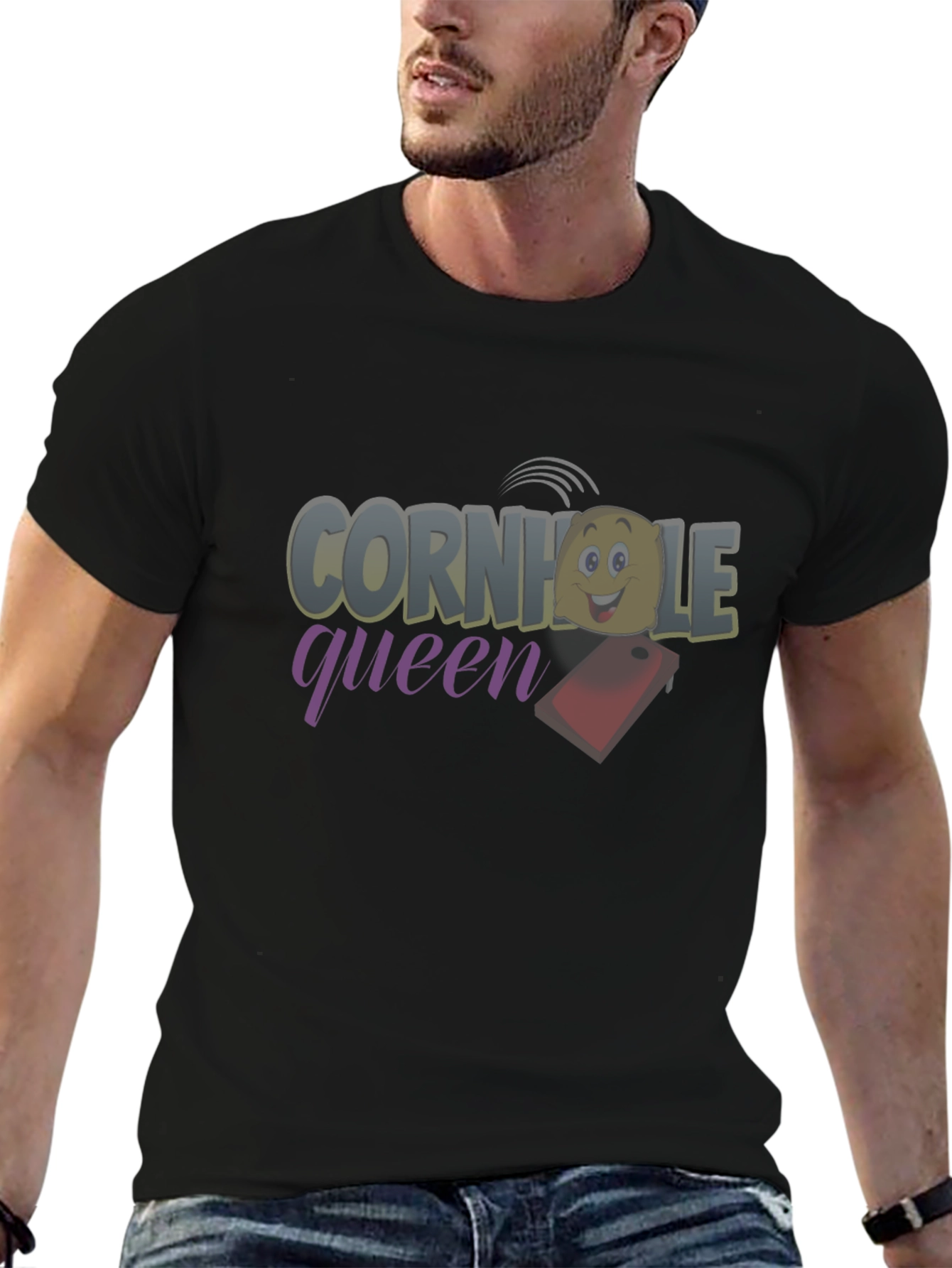 Cornhole Queen Black T-Shirt