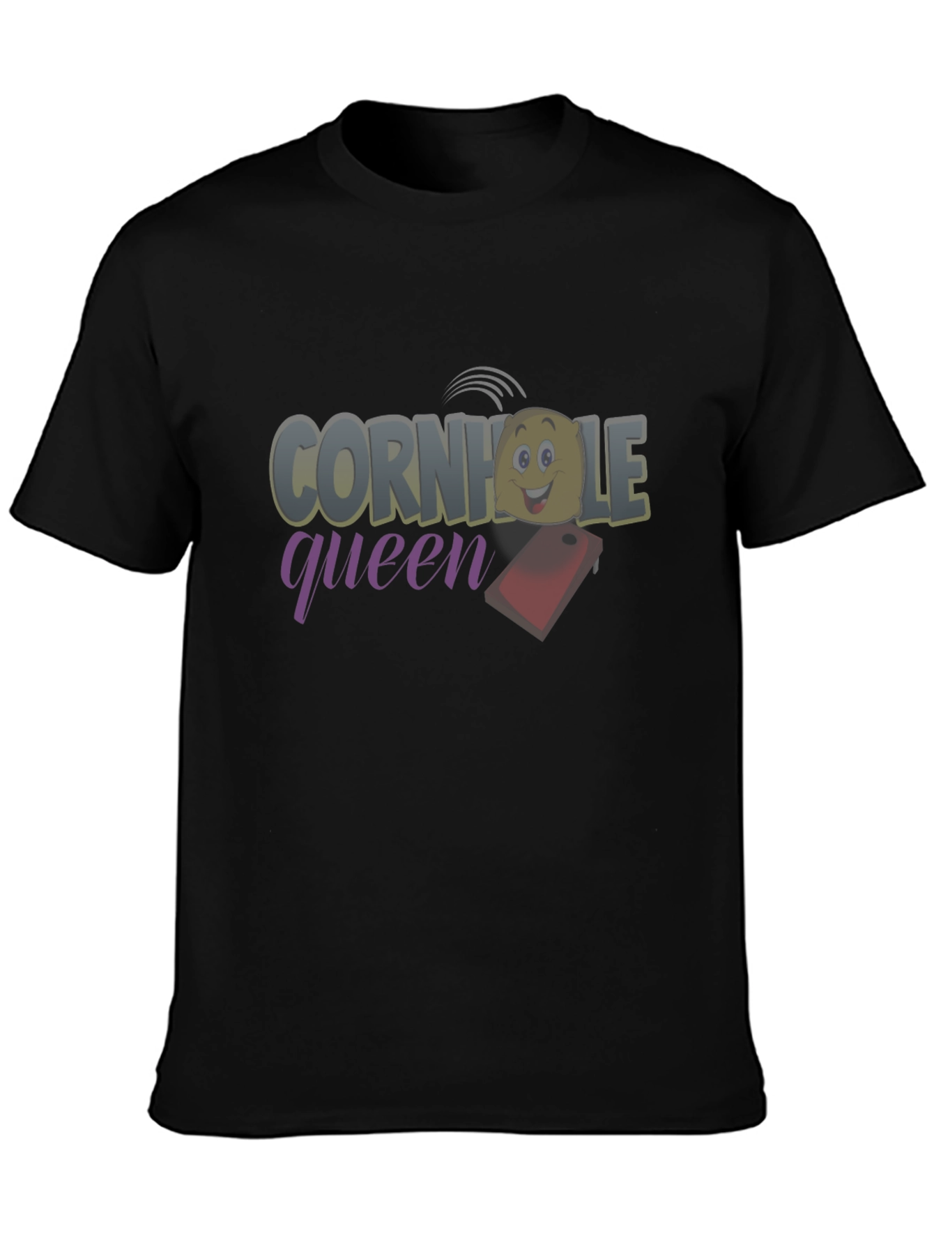 Cornhole Queen Black T-Shirt