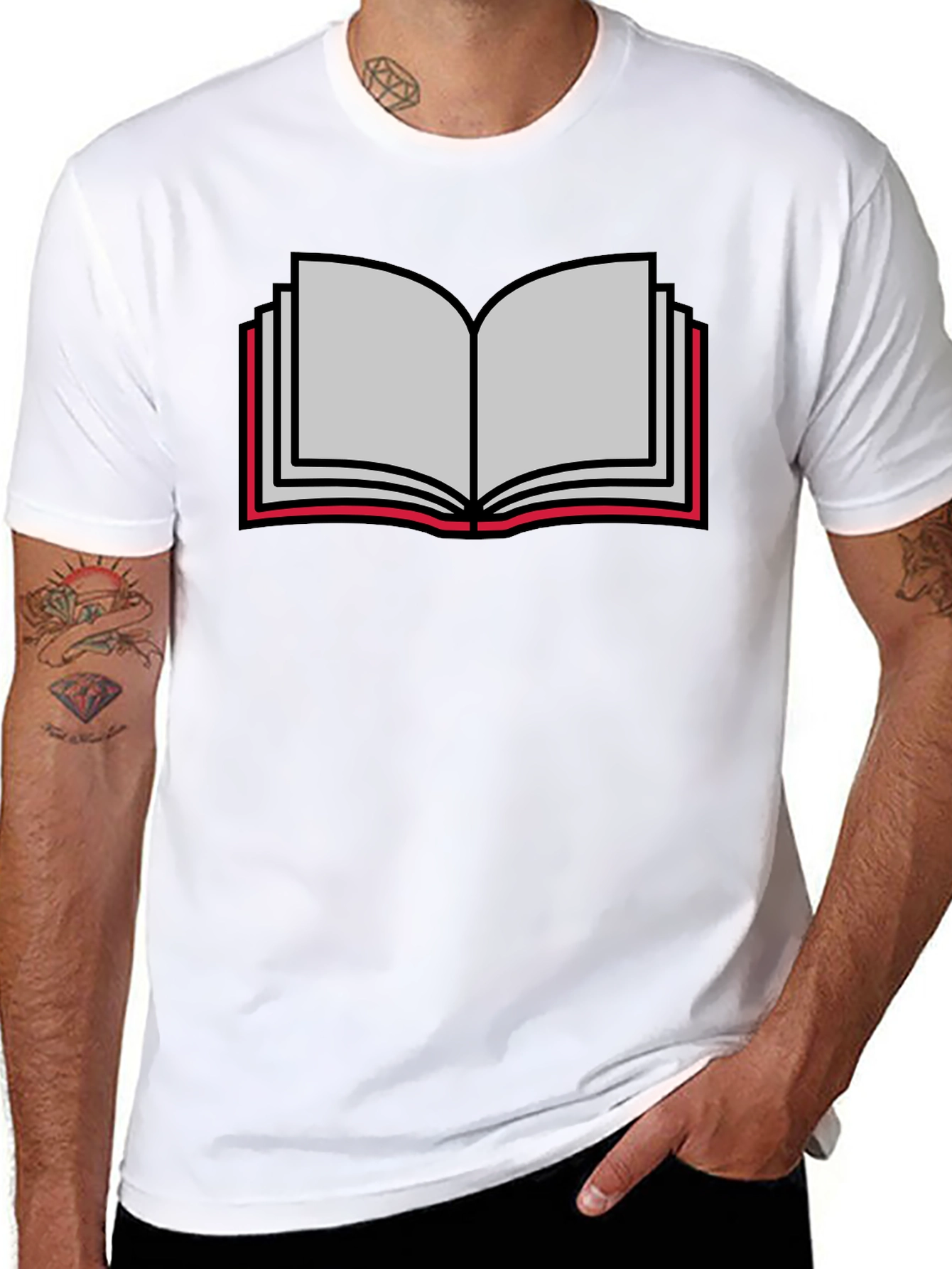 Book Lovers Tee - Open Book Graphic T-Shirt
