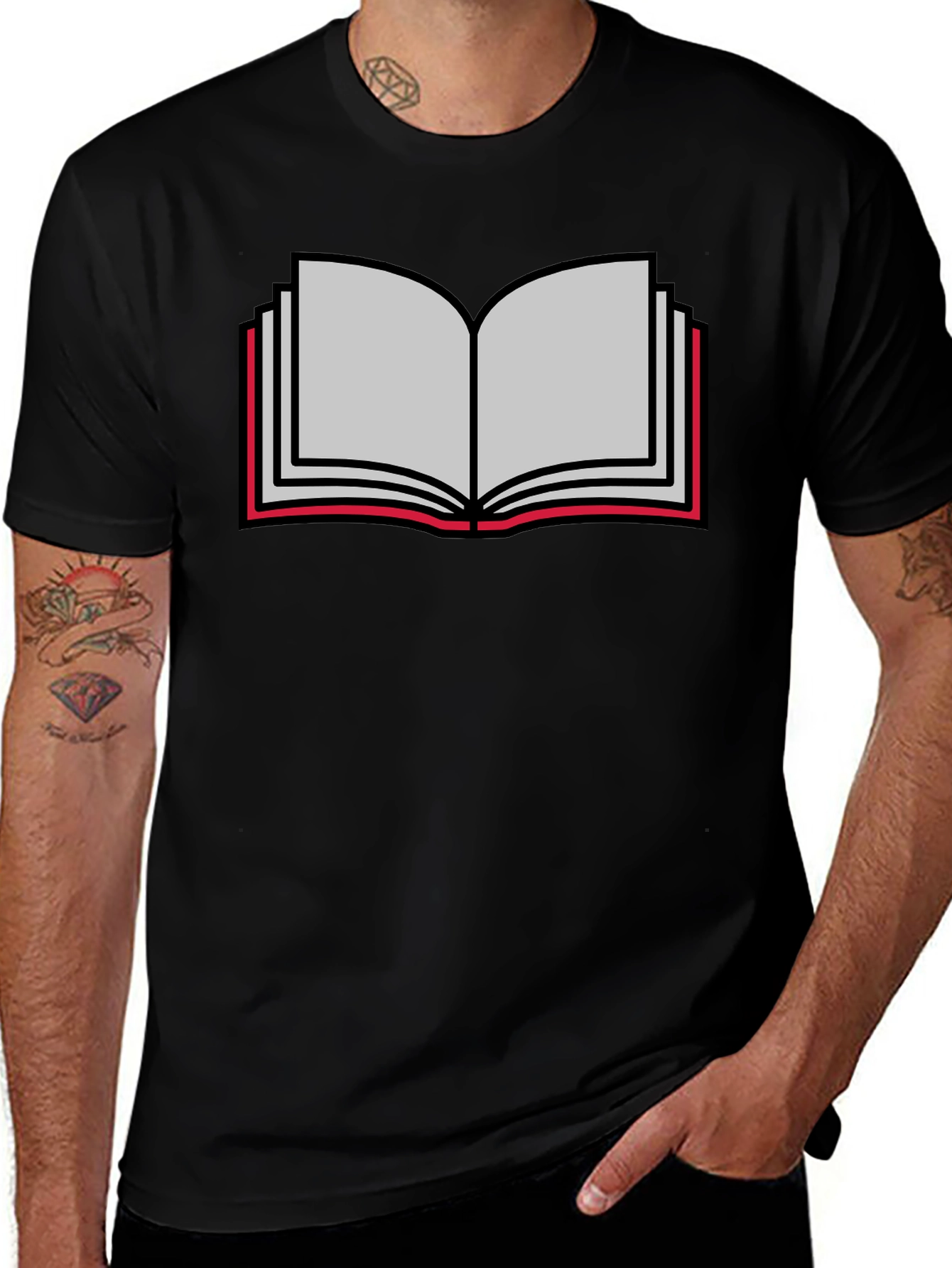 Book Lovers Tee - Open Book Graphic T-Shirt