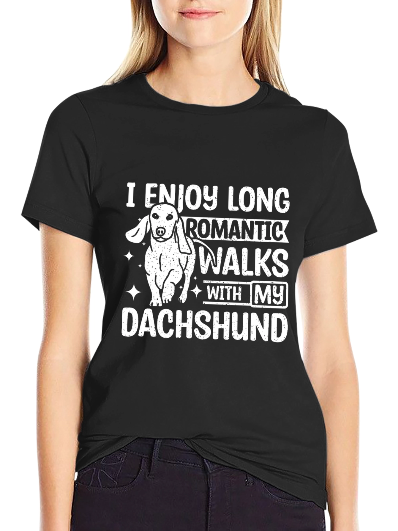 I Enjoy Long Walks With My Dachshund T-Shirt – Funny Dog Lover Tee