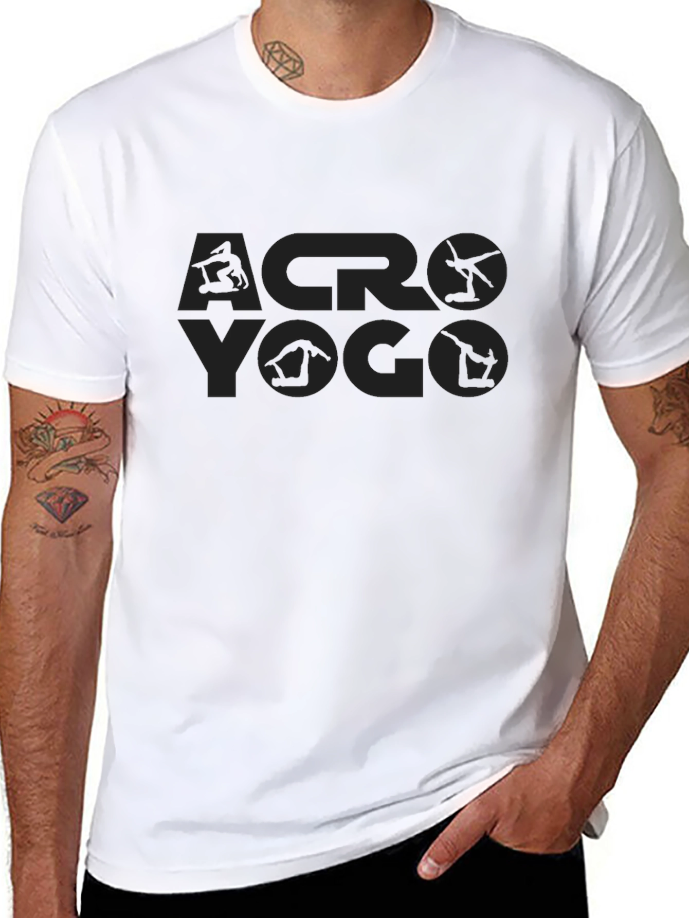 Acro Yoga Black T-Shirt - Balance & Strength