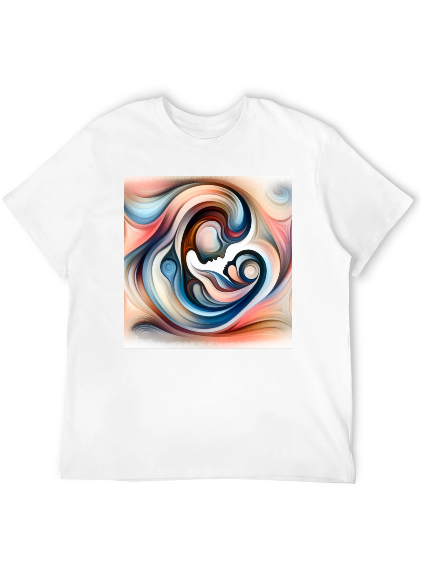 Abstract Mother Child Art T-Shirt - Unisex Black Tee