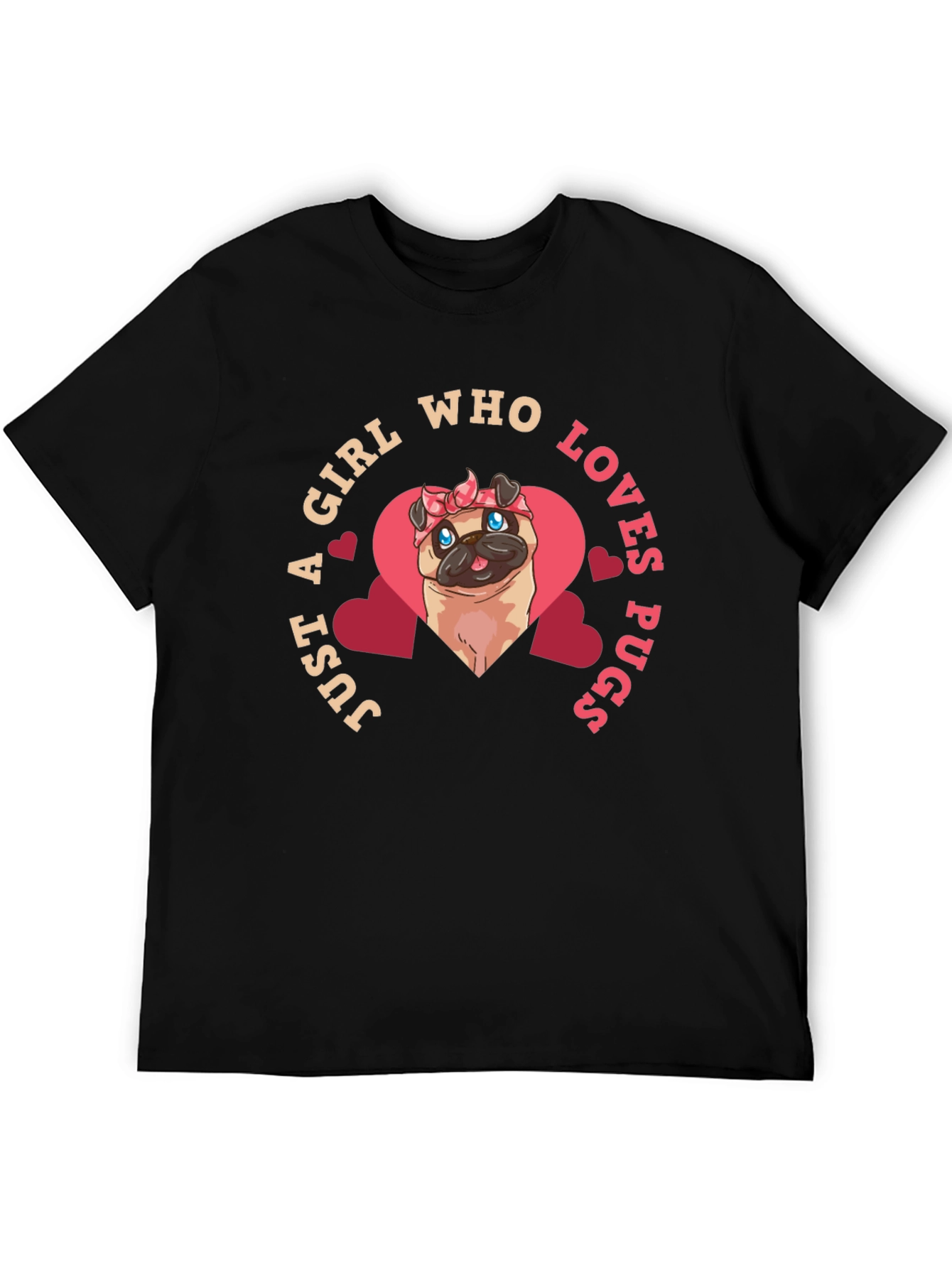 Girl Who Loves Pugs T-Shirt