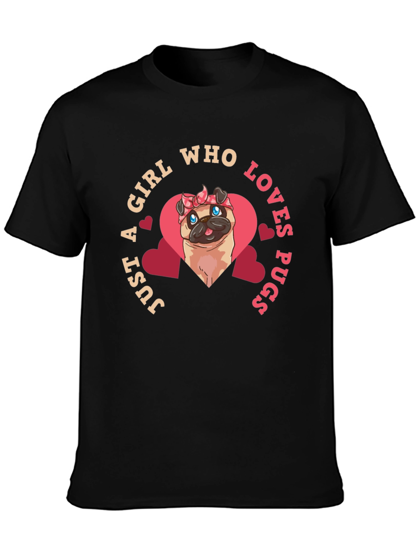 Girl Who Loves Pugs T-Shirt