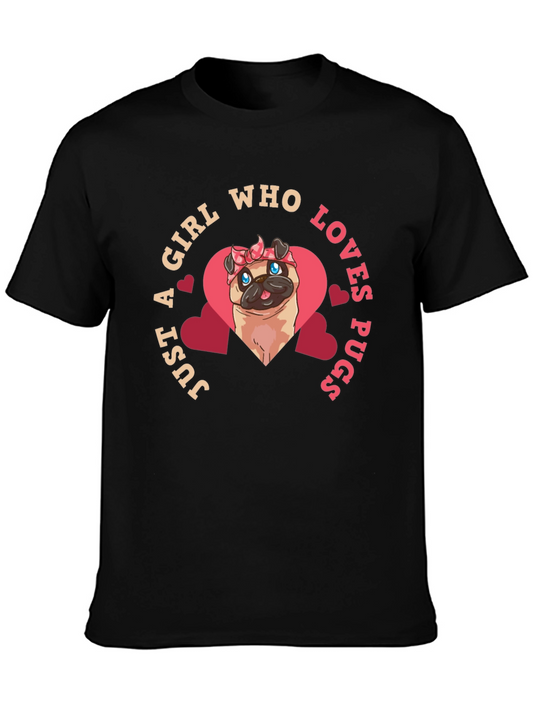 Girl Who Loves Pugs T-Shirt