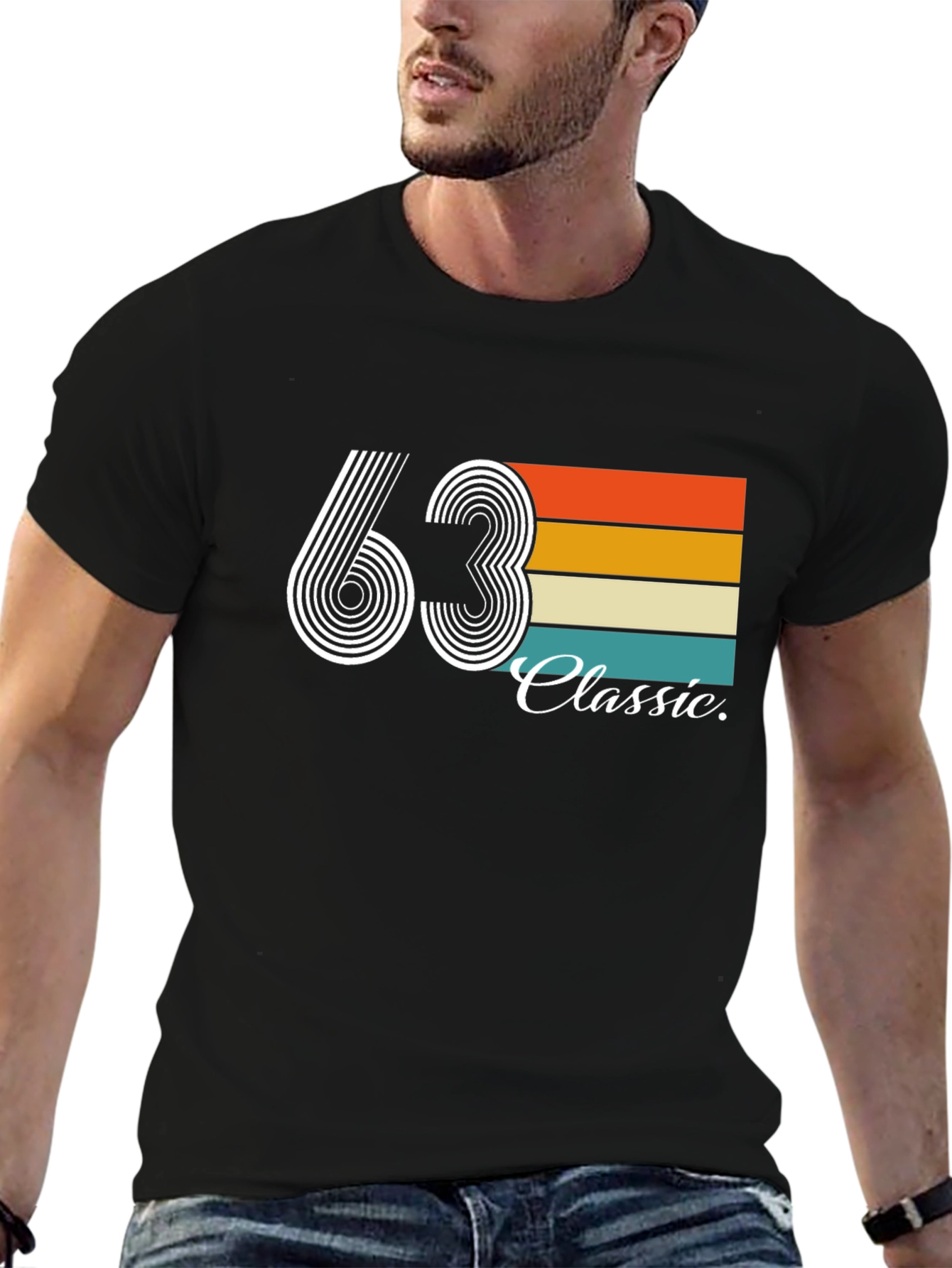 63 Classic Retro Style Graphic Tee - Black