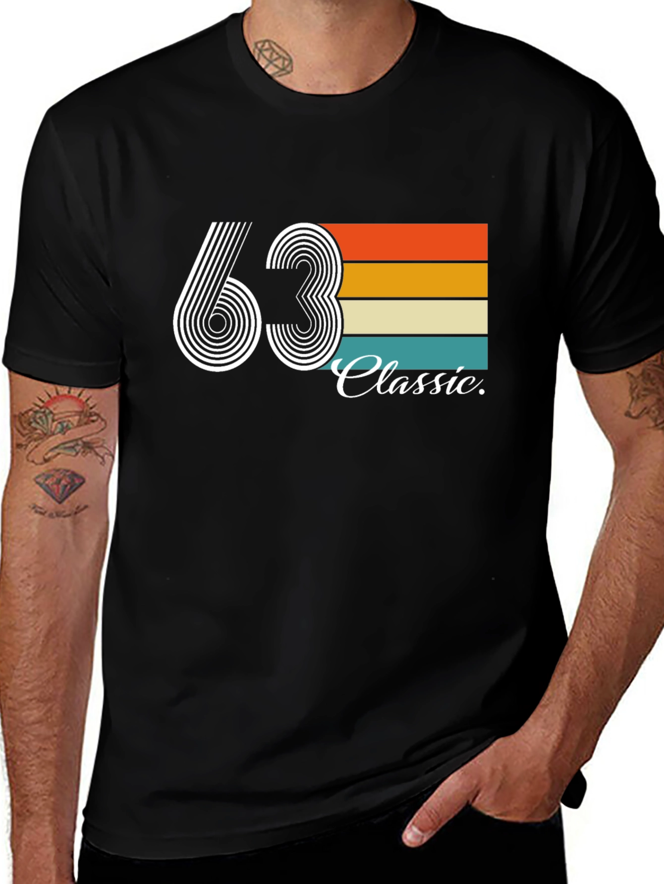 63 Classic Retro Style Graphic Tee - Black
