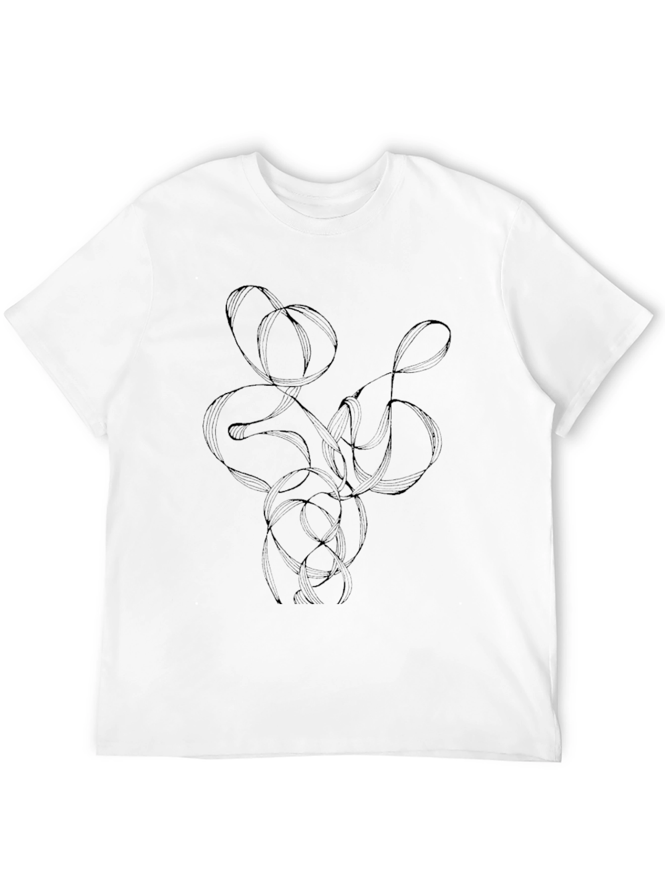 Abstract Line Art Black T-Shirt