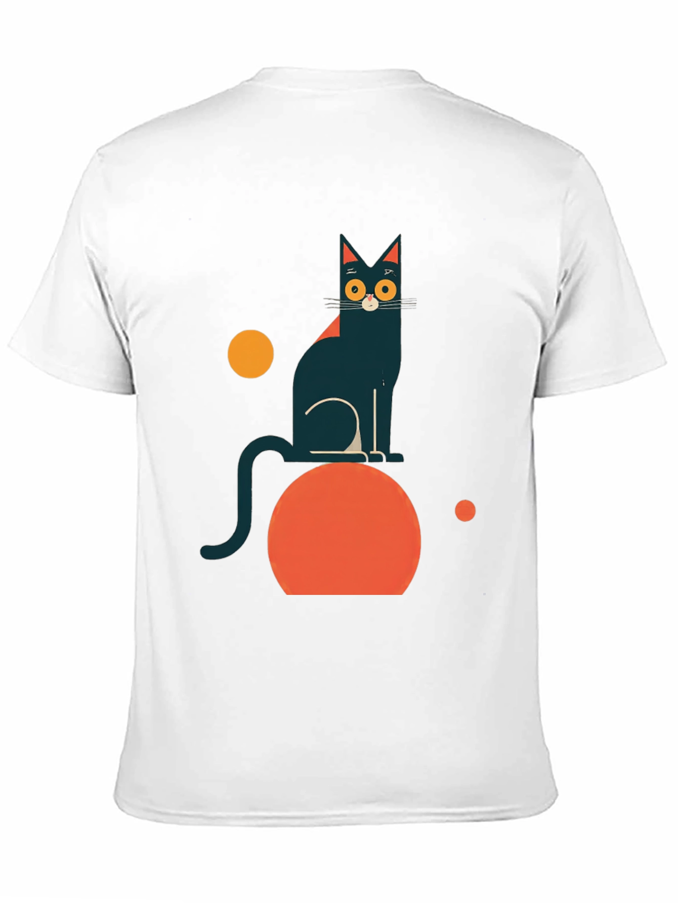 Abstract Cat Graphic Tee - Modern Black T-Shirt
