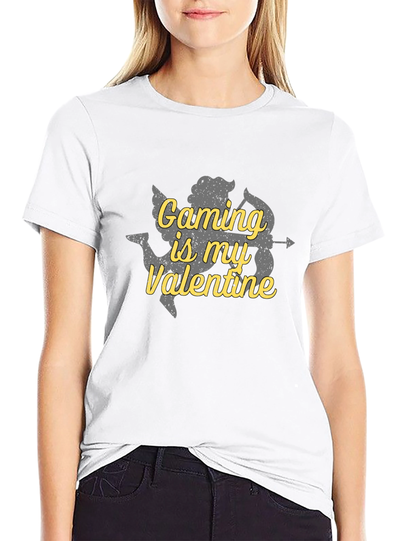 Gaming is My Valentine Cupid Graphic T-Shirt