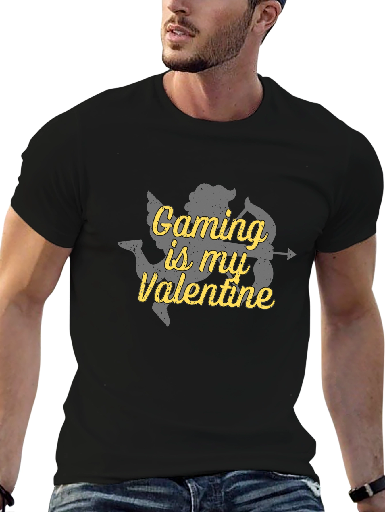 Gaming is My Valentine Cupid Graphic T-Shirt