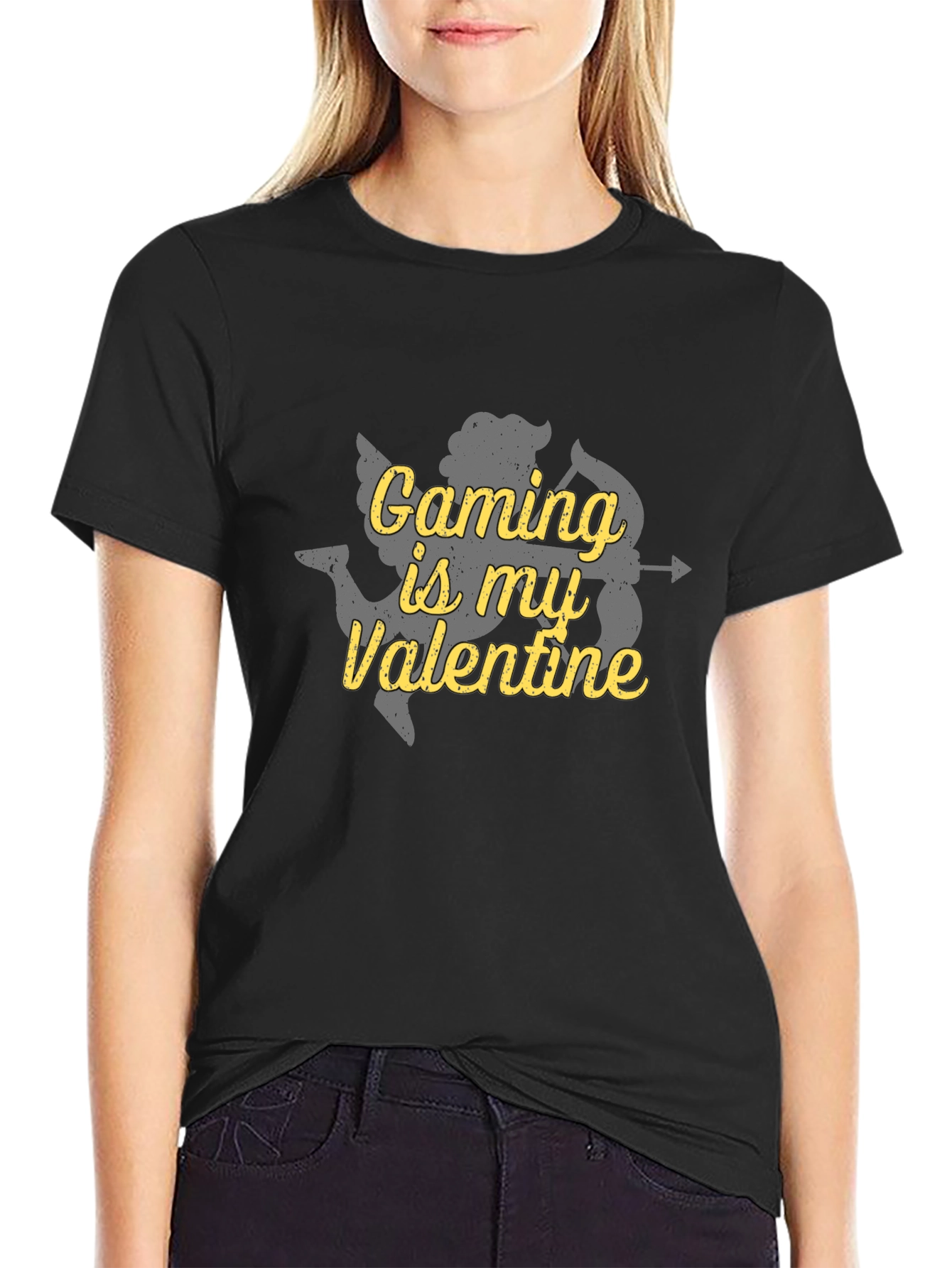 Gaming is My Valentine Cupid Graphic T-Shirt