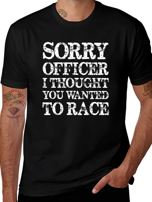 Funny Sorry Officer Graphic T-Shirt