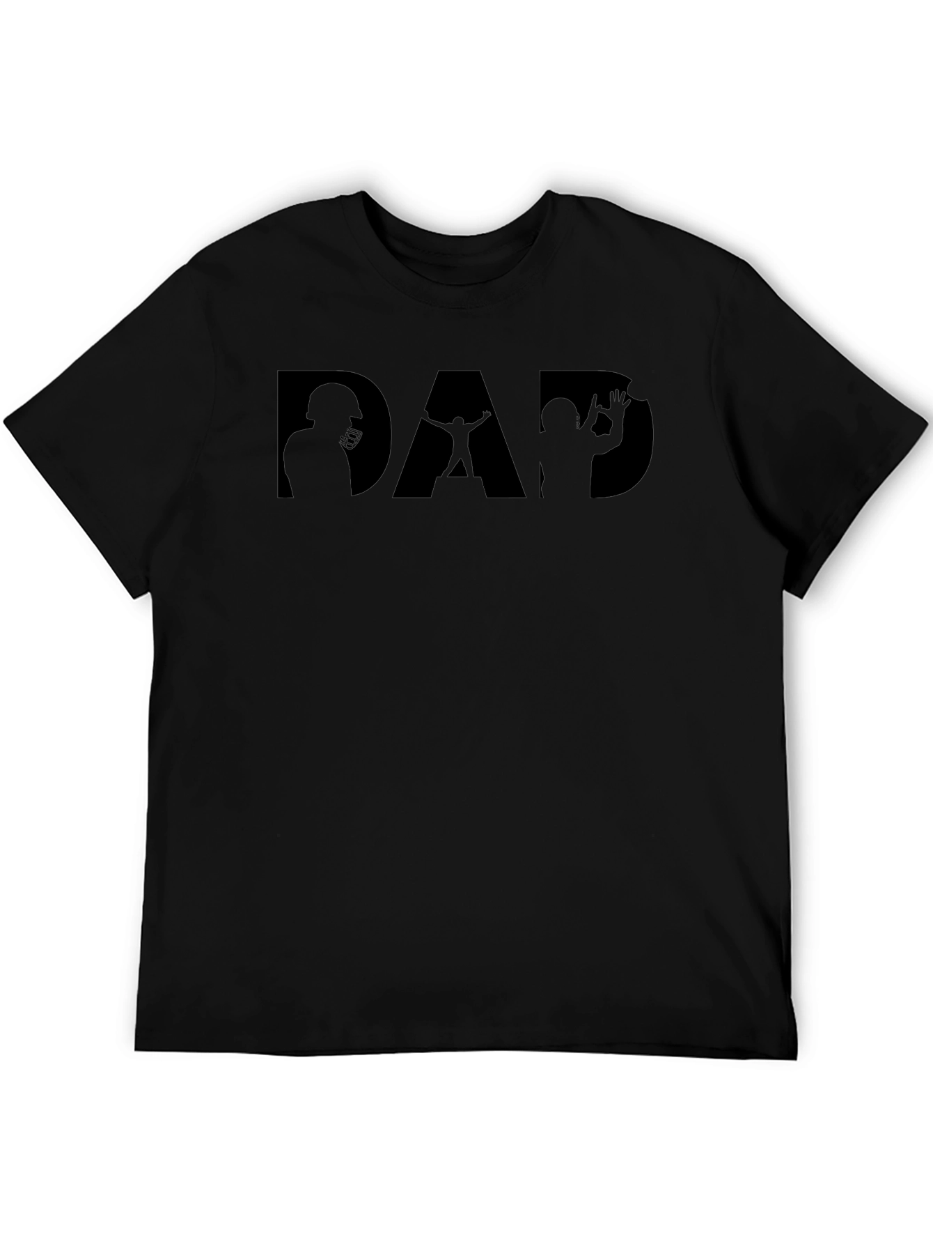 Dad Football Silhouette Graphic Tee - Black