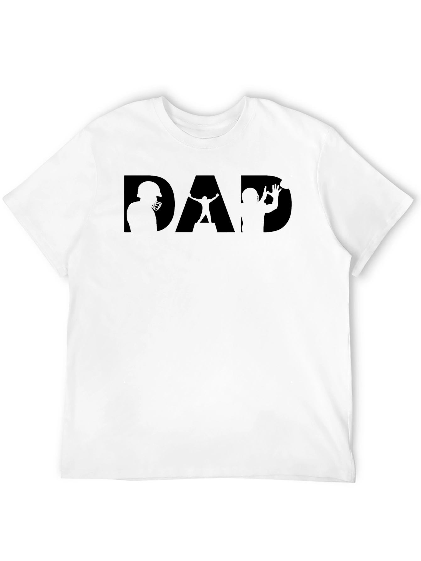 Dad Football Silhouette Graphic Tee - Black