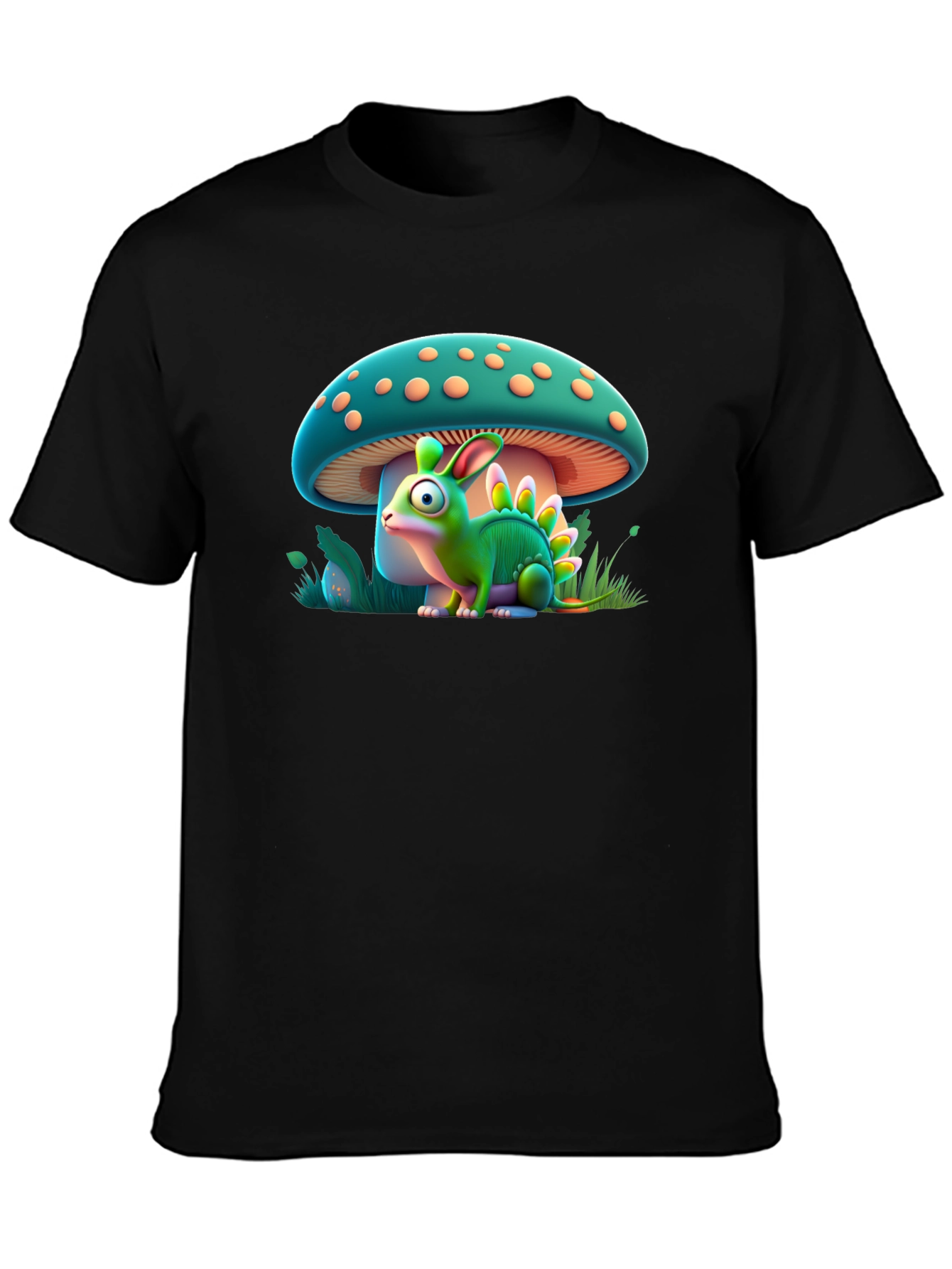 Mushroom Dino-Bunny Graphic T-Shirt