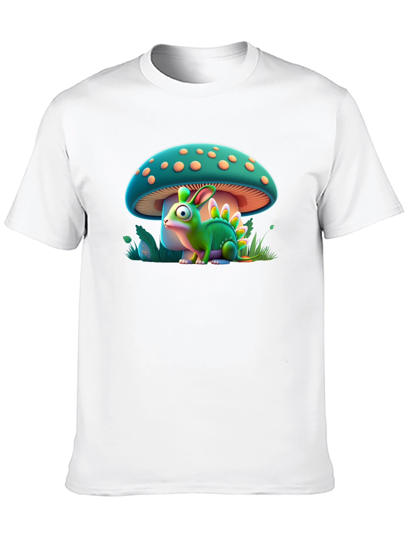Mushroom Dino-Bunny Graphic T-Shirt