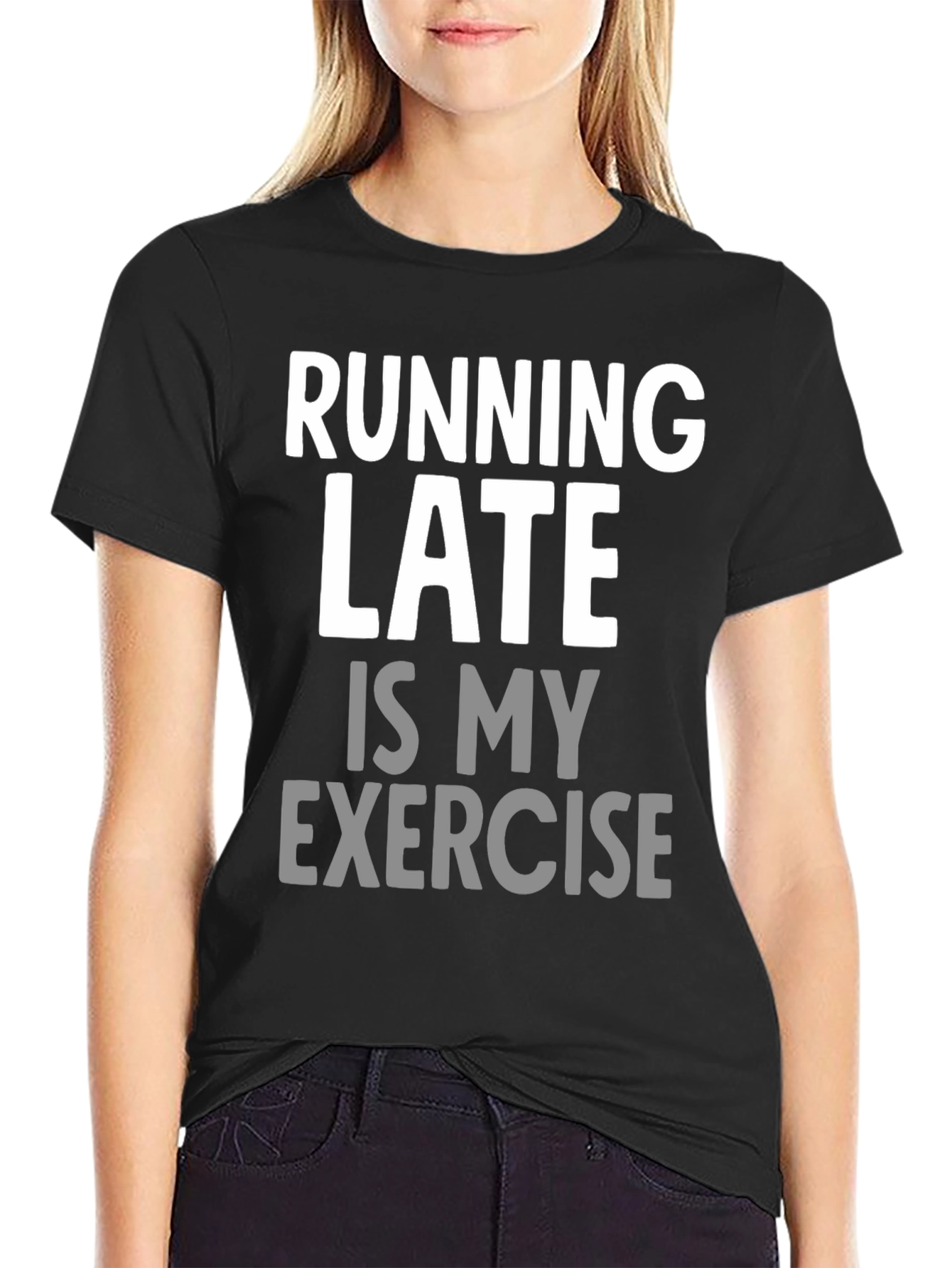 Funny Running Late Exercise Graphic T-Shirt