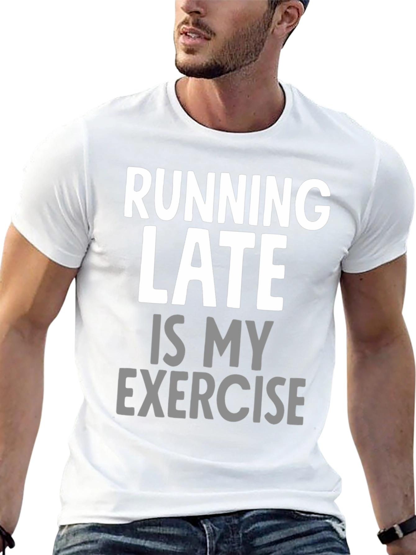 Funny Running Late Exercise Graphic T-Shirt