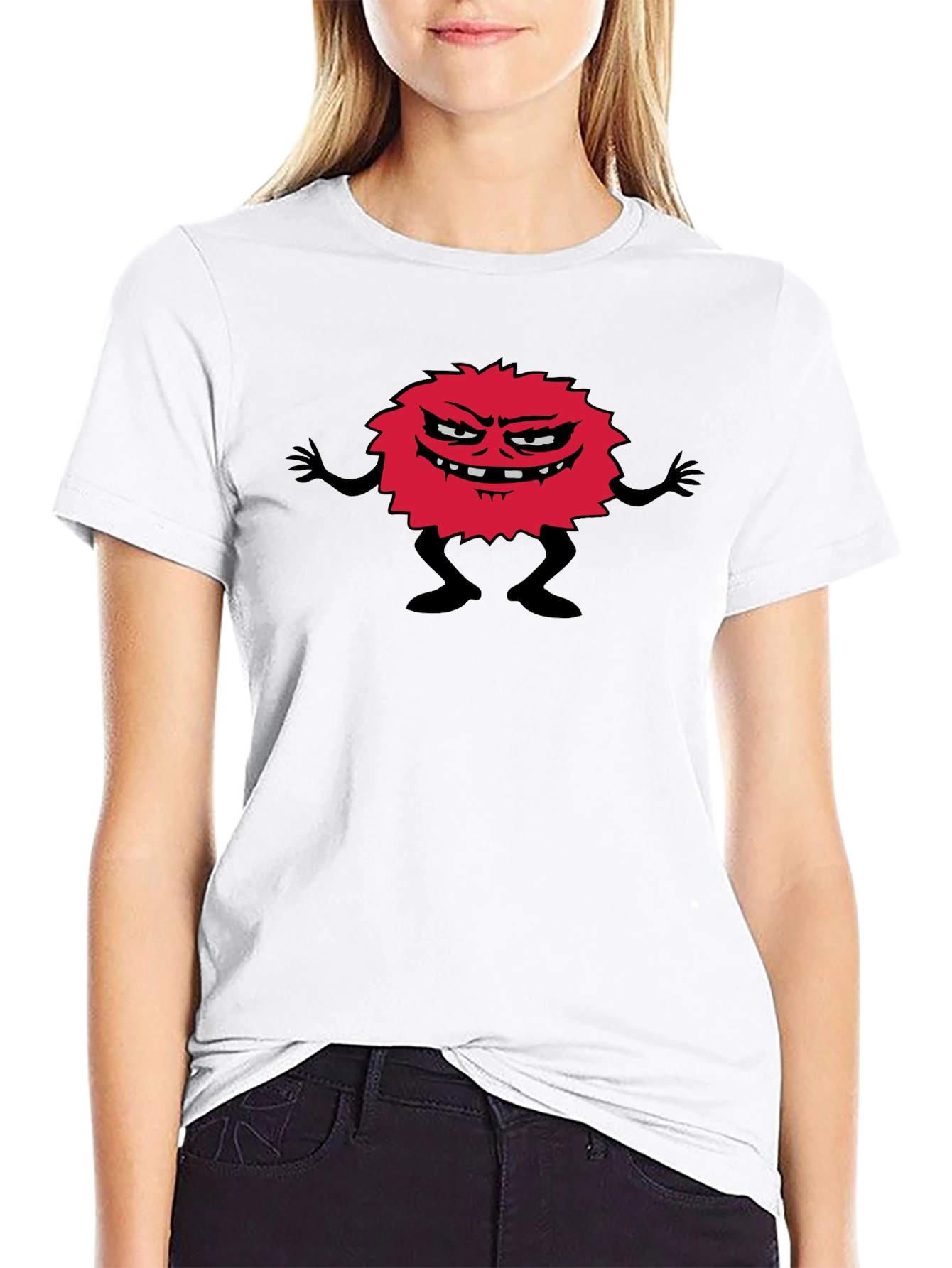 Funny Monster Graphic Black T-Shirt