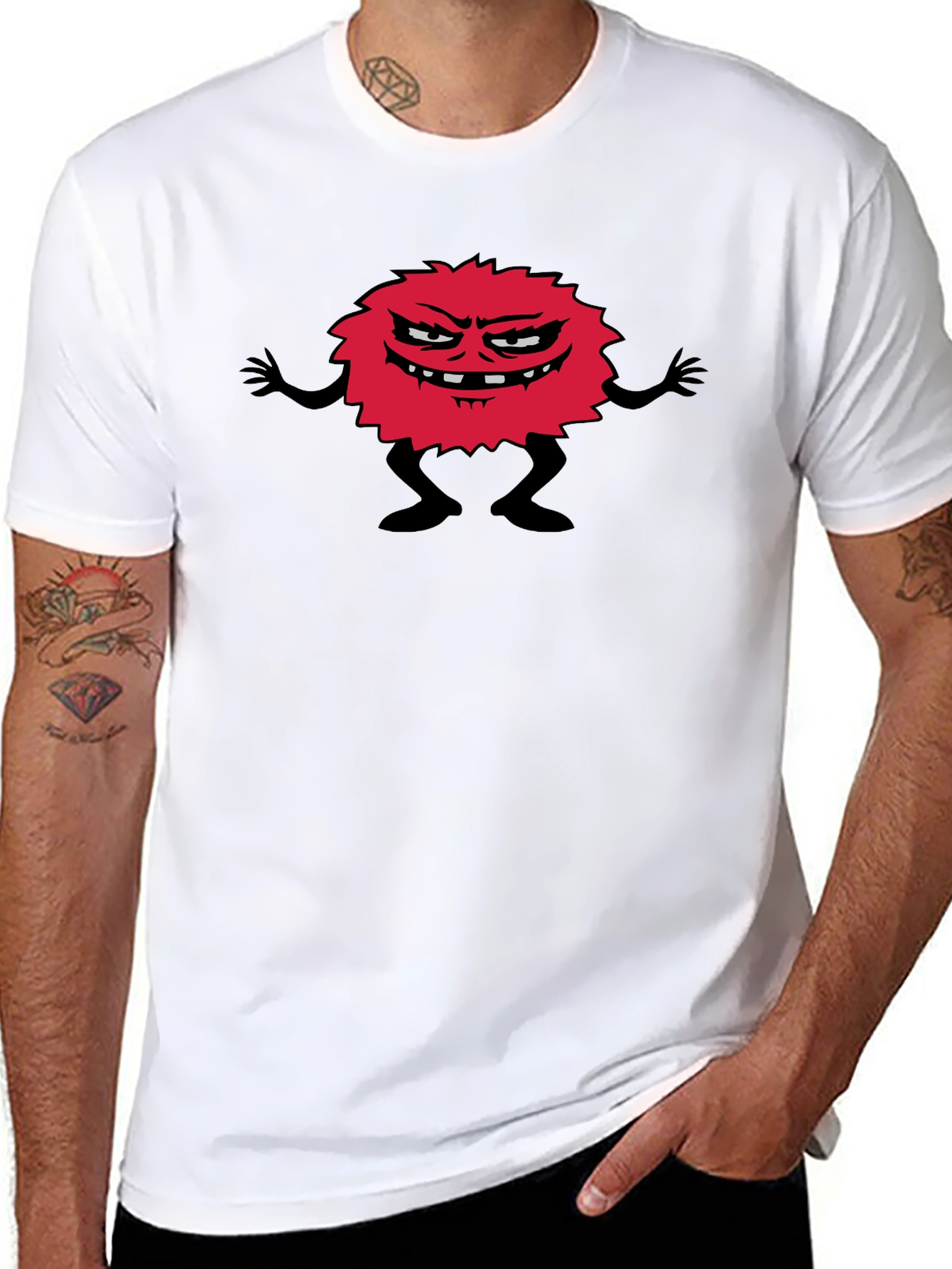 Funny Monster Graphic Black T-Shirt