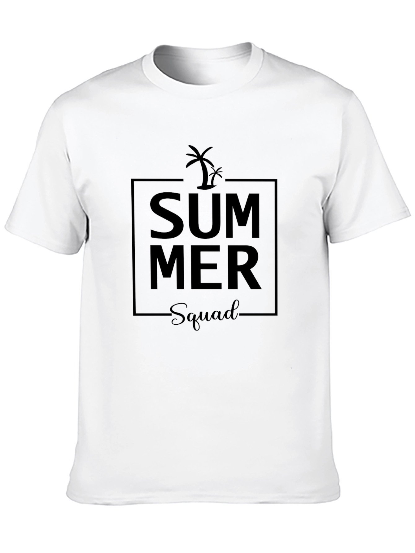 Summer Squad Graphic Tee - Black Cotton T-Shirt