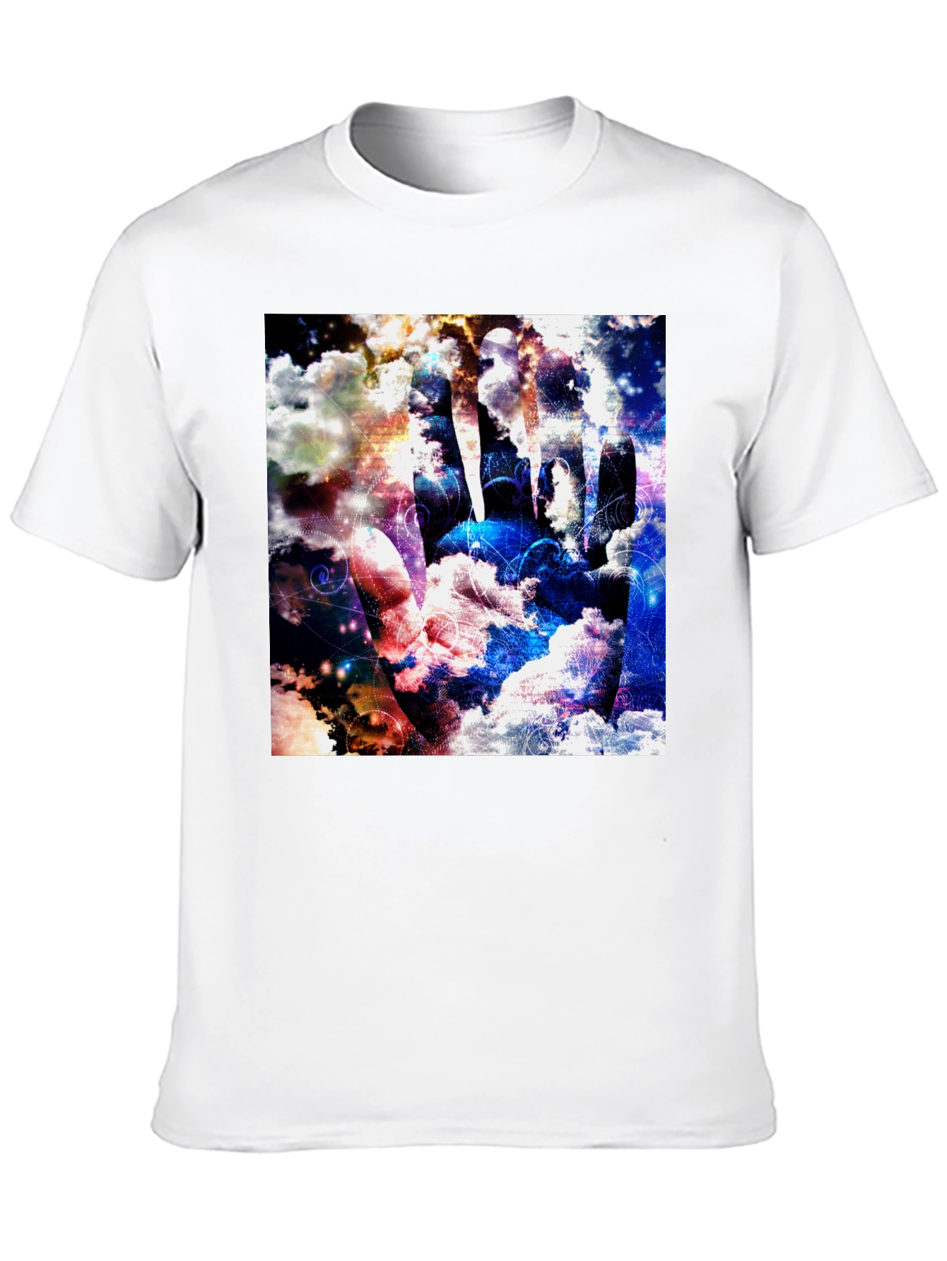 Abstract Cloud Hand Graphic Black Tee