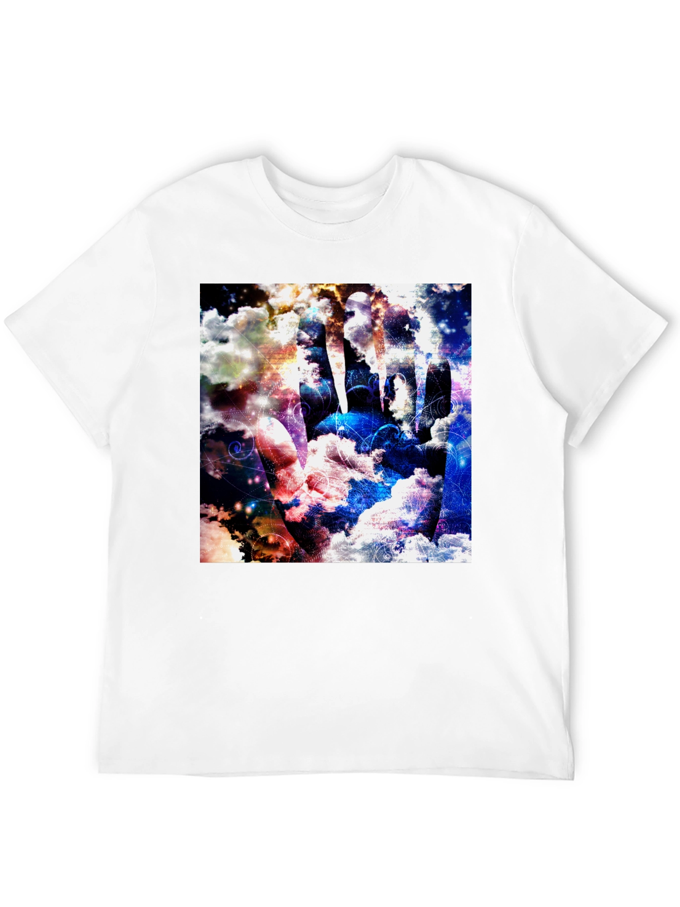 Abstract Cloud Hand Graphic Black Tee
